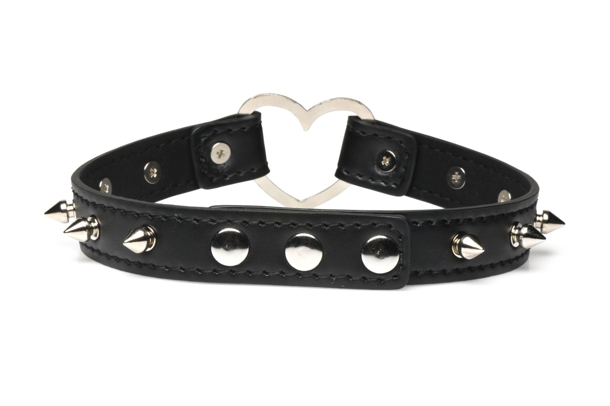 XR Brands - Spiked Heart Choker - Zwart