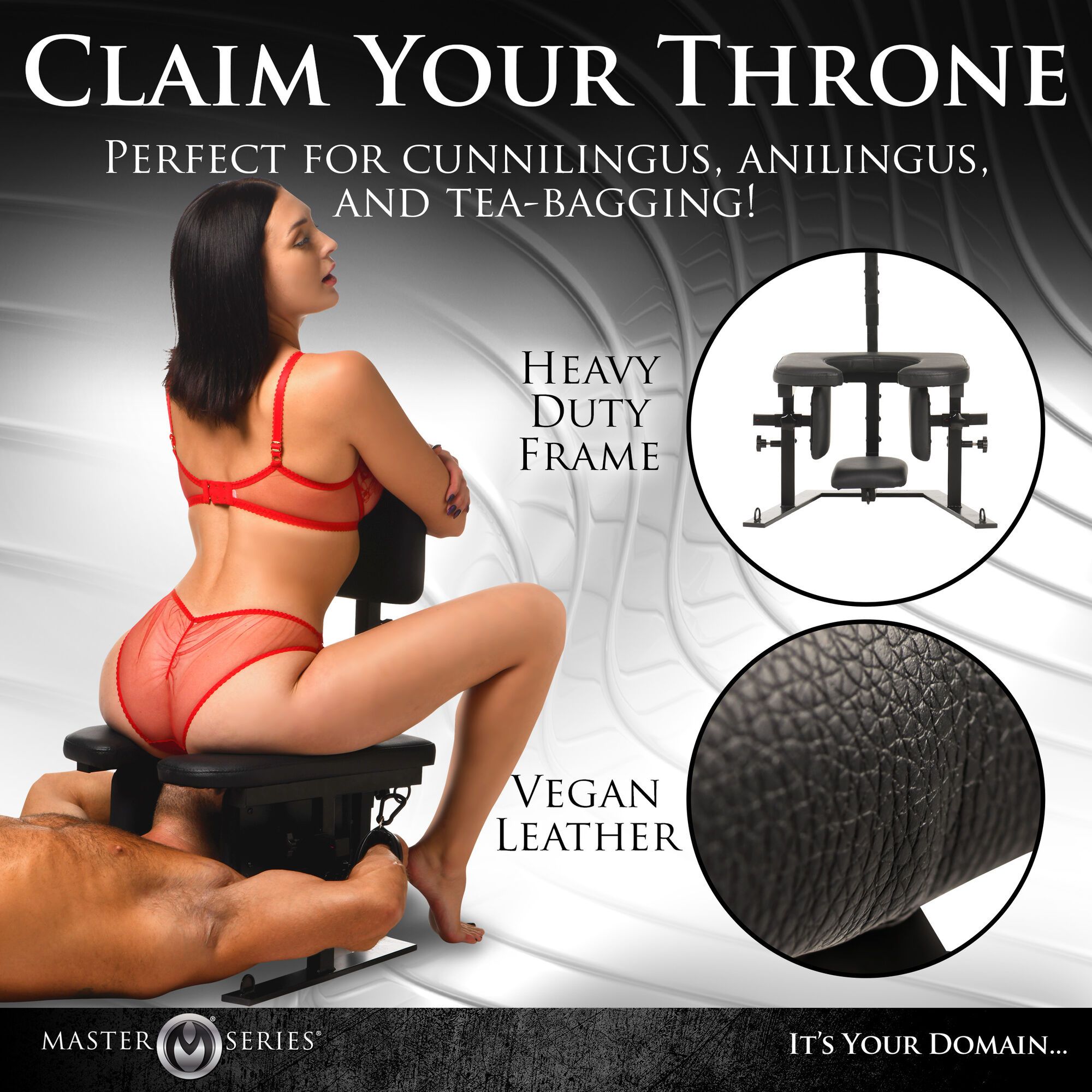 XR Brands - Pleasure Throne Orale Seks Stoel - Zwart