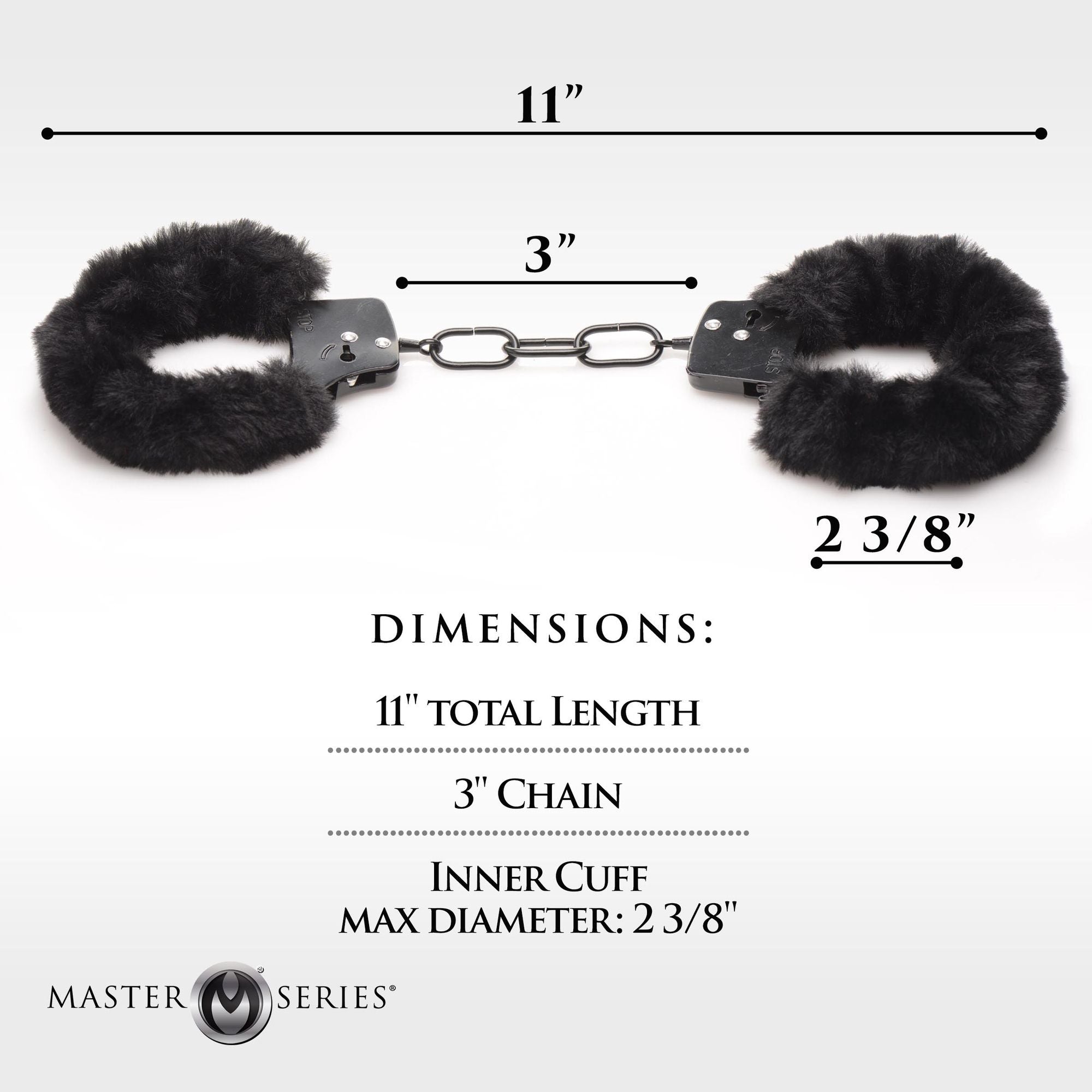 XR Brands - Cuffed In Fur Handboeien - Zwart