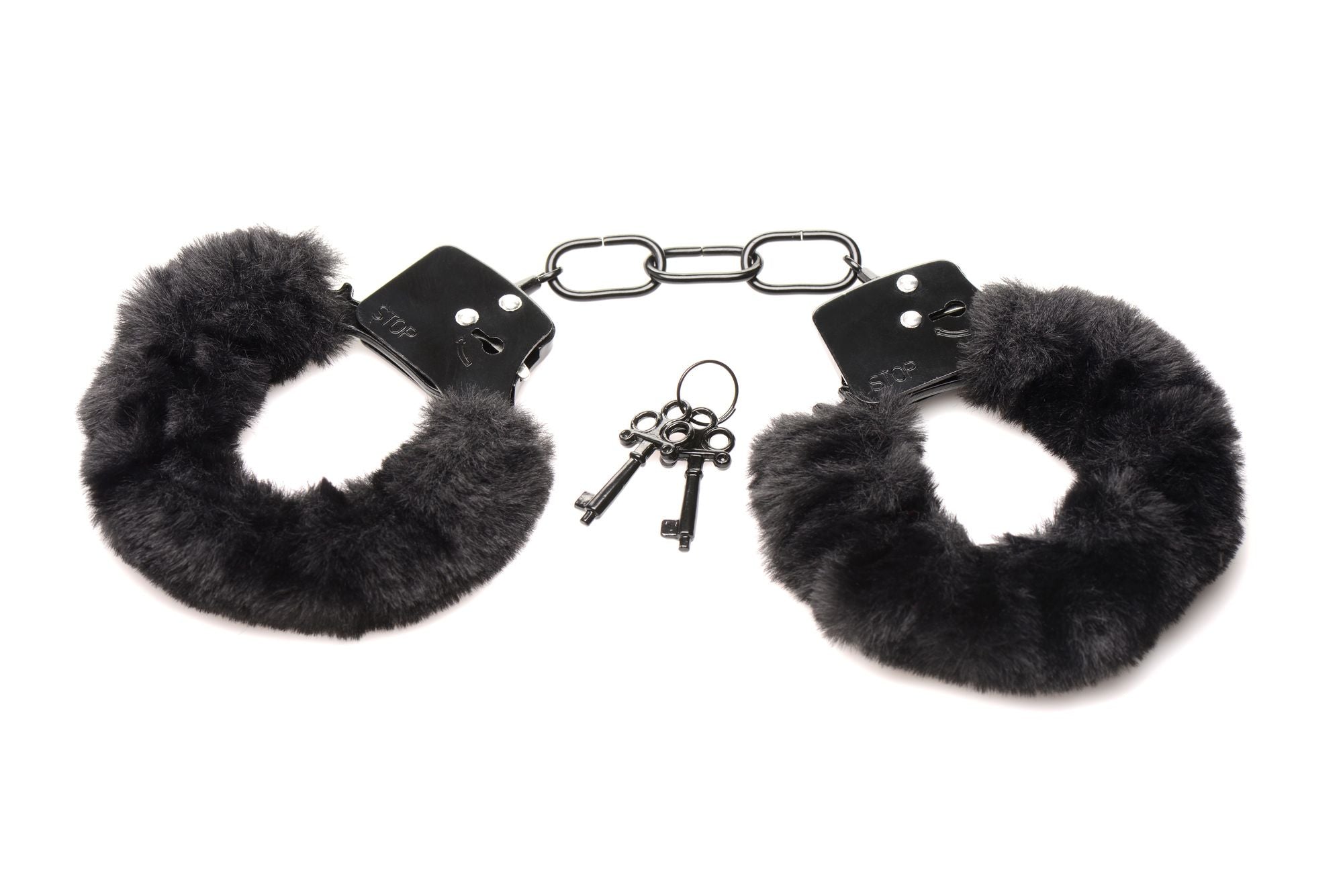 XR Brands - Cuffed In Fur Handboeien - Zwart