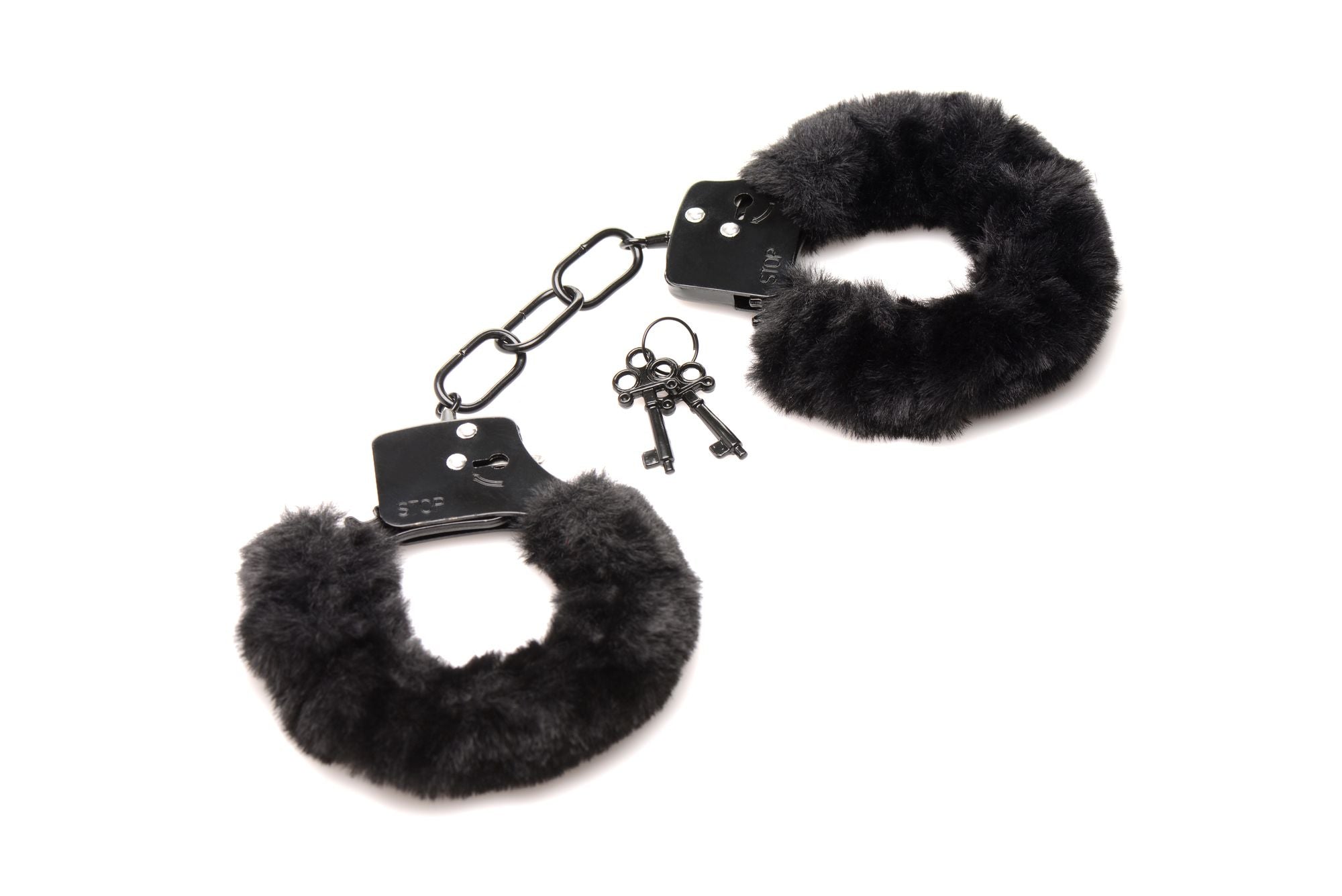 XR Brands - Cuffed In Fur Handboeien - Zwart