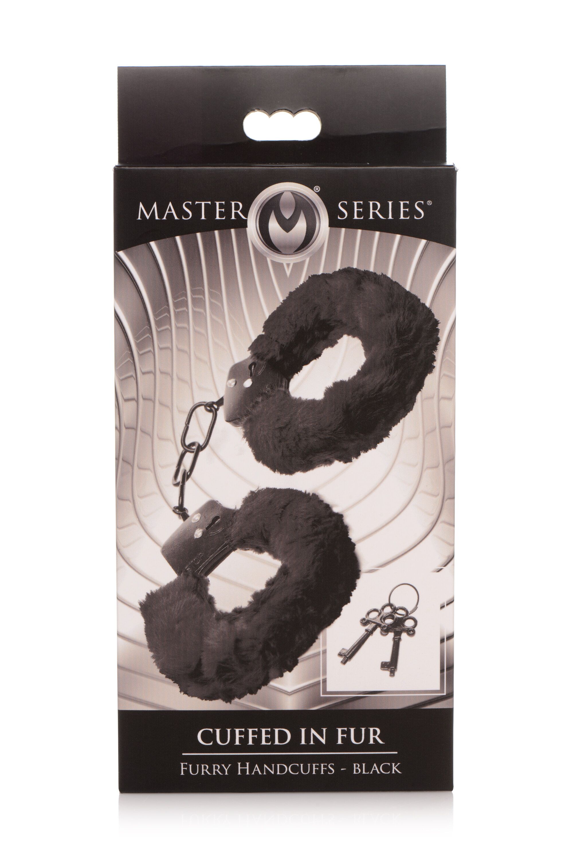 XR Brands - Cuffed In Fur Handboeien - Zwart