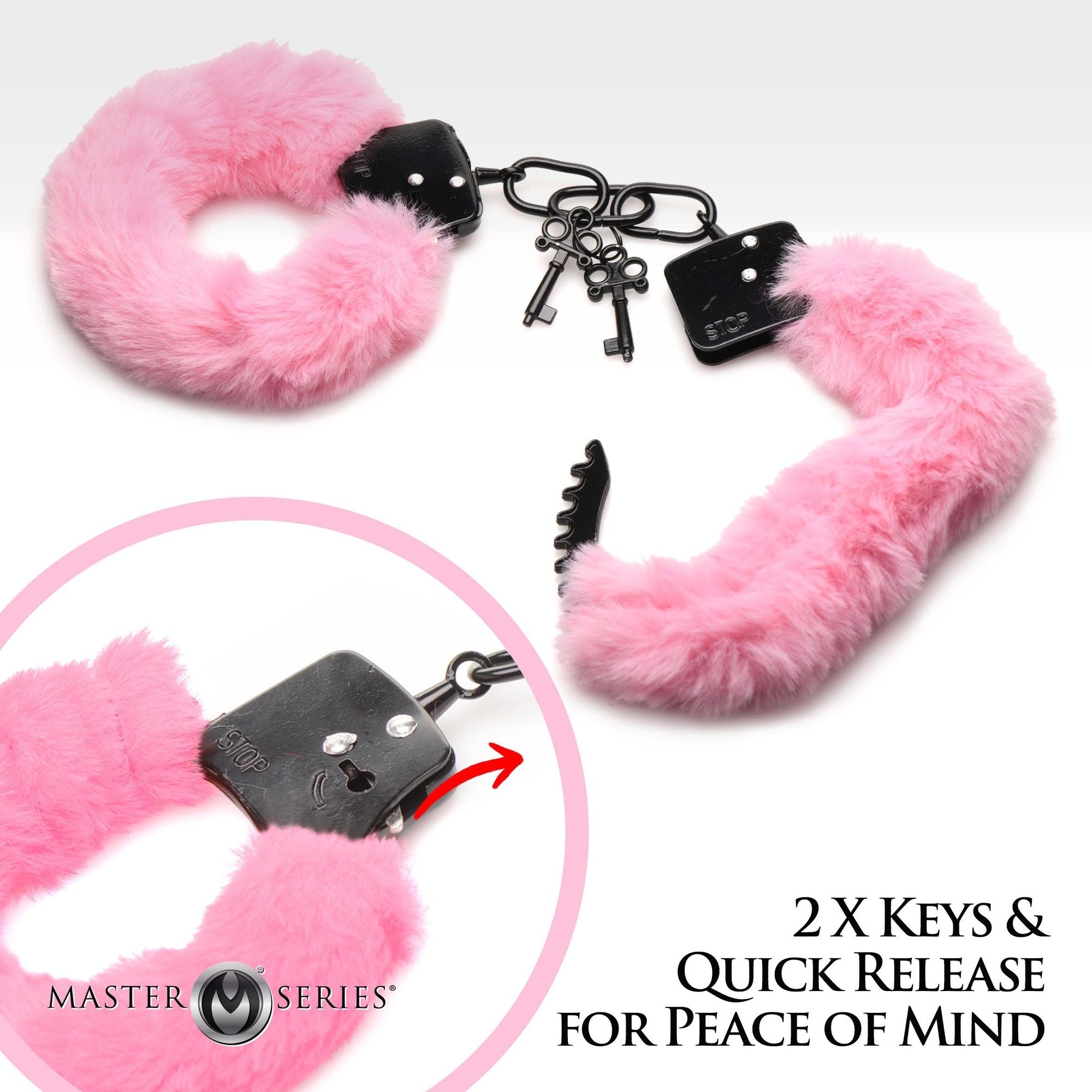 XR Brands - Cuffed in Fur Handboeien - Roze