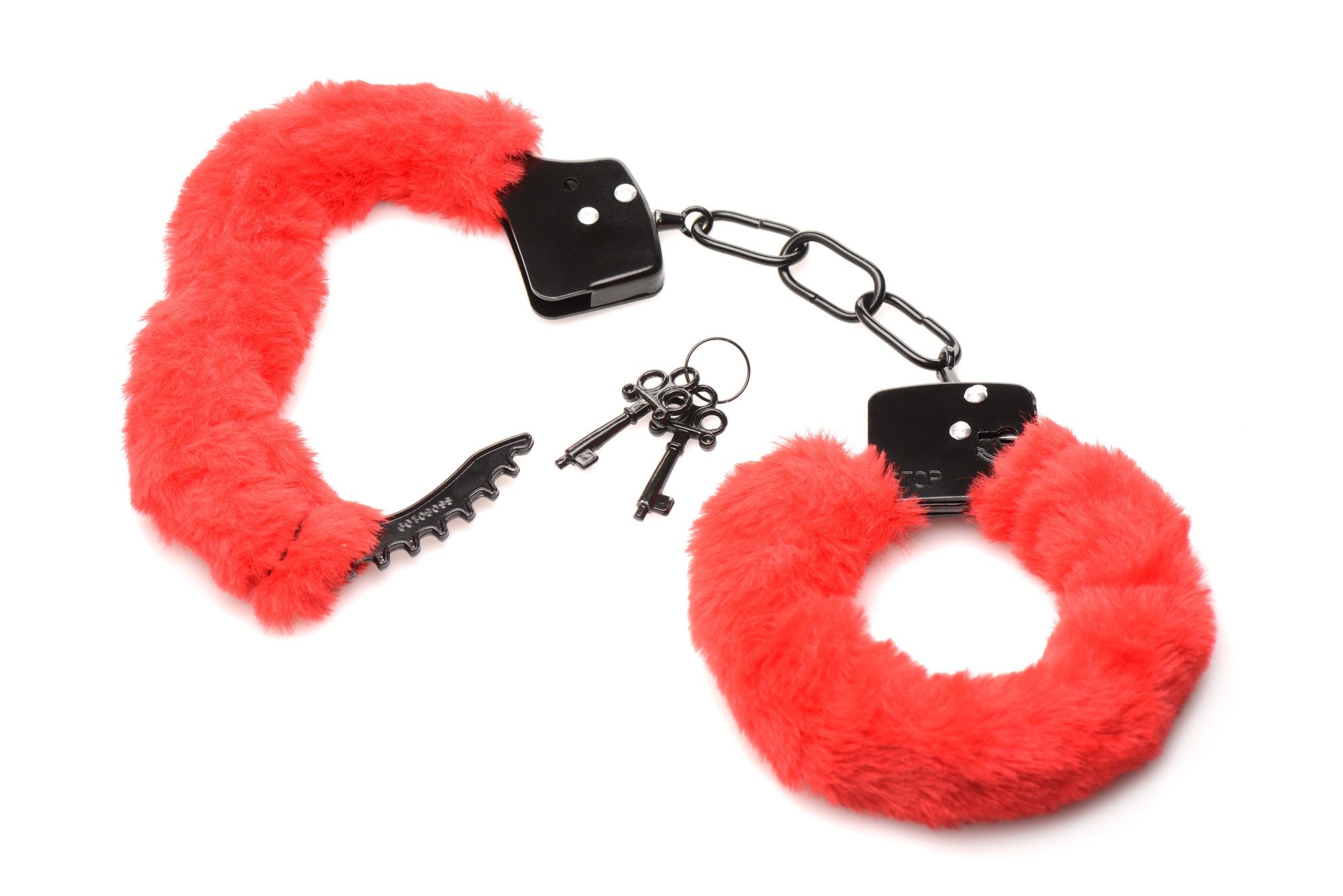 XR Brands - Cuffed In Fur Handboeien - Rood