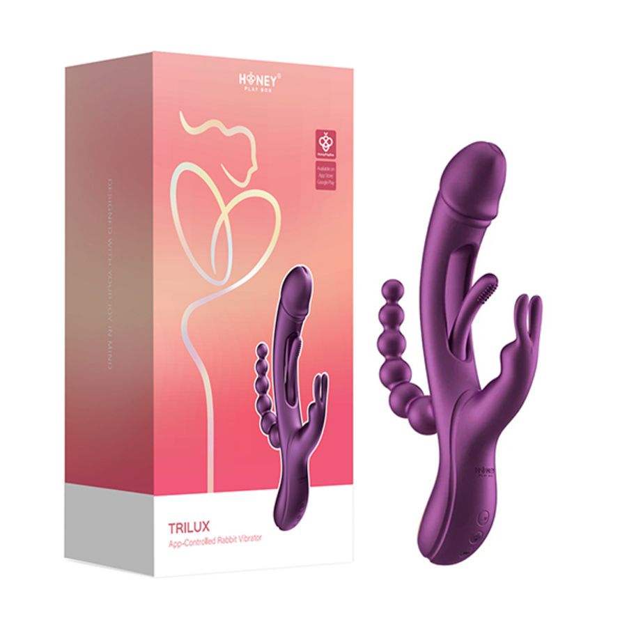 HoneyPlayBox - Trilux Kinky Vinger Rabbit Vibrator - Paars