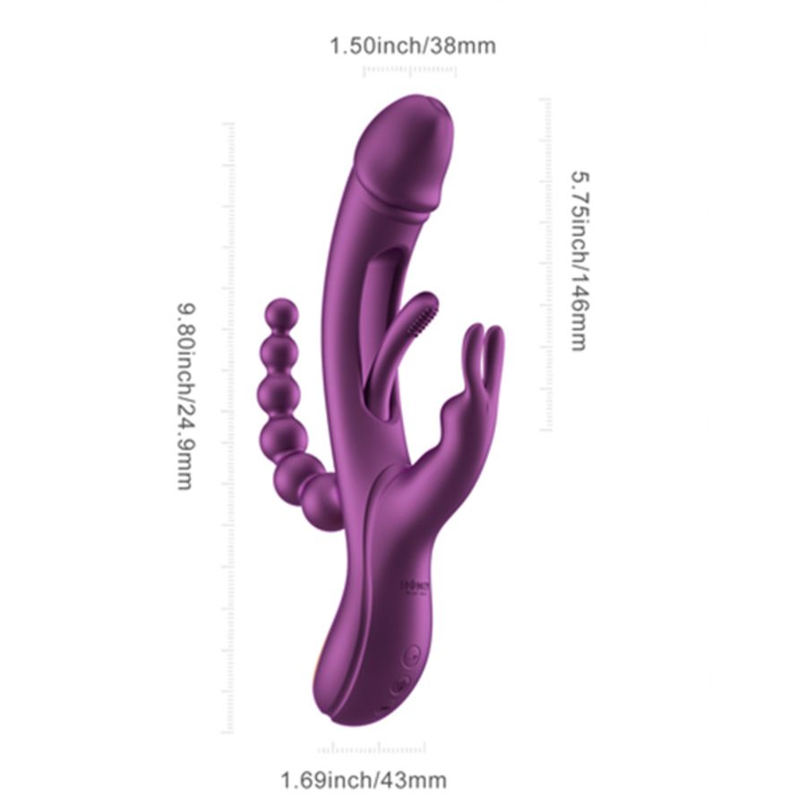 HoneyPlayBox - Trilux Kinky Vinger Rabbit Vibrator - Paars