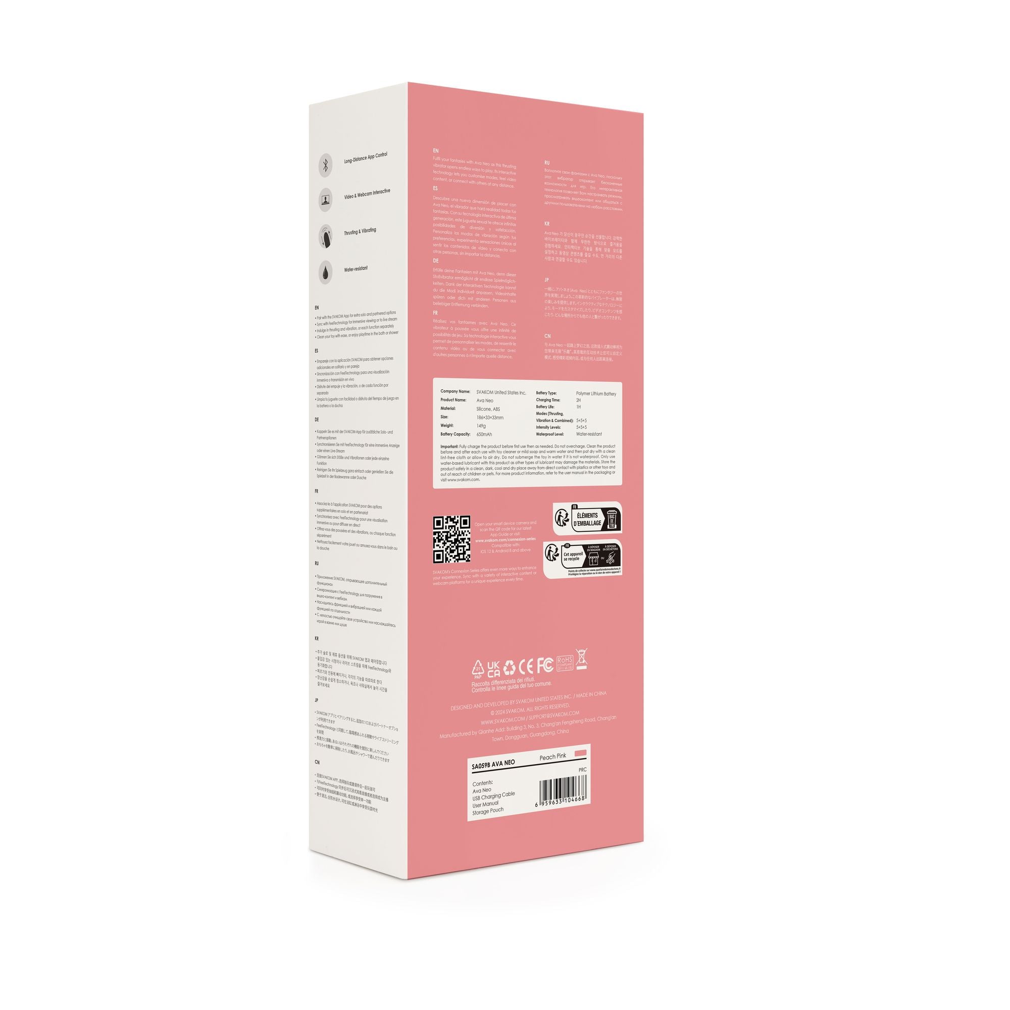 SVAKOM - Ava Neo Interactieve Stotende Vibrator - Perzik