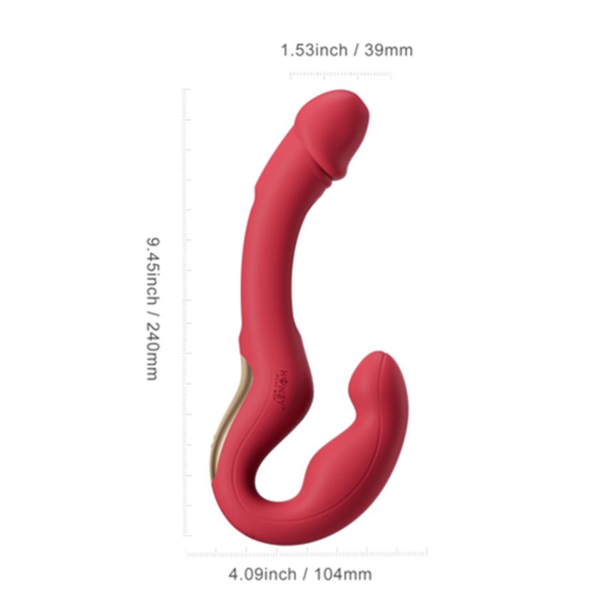 HoneyPlayBox - App-Gestuurde Strapless Koppel Vibrator - Rood