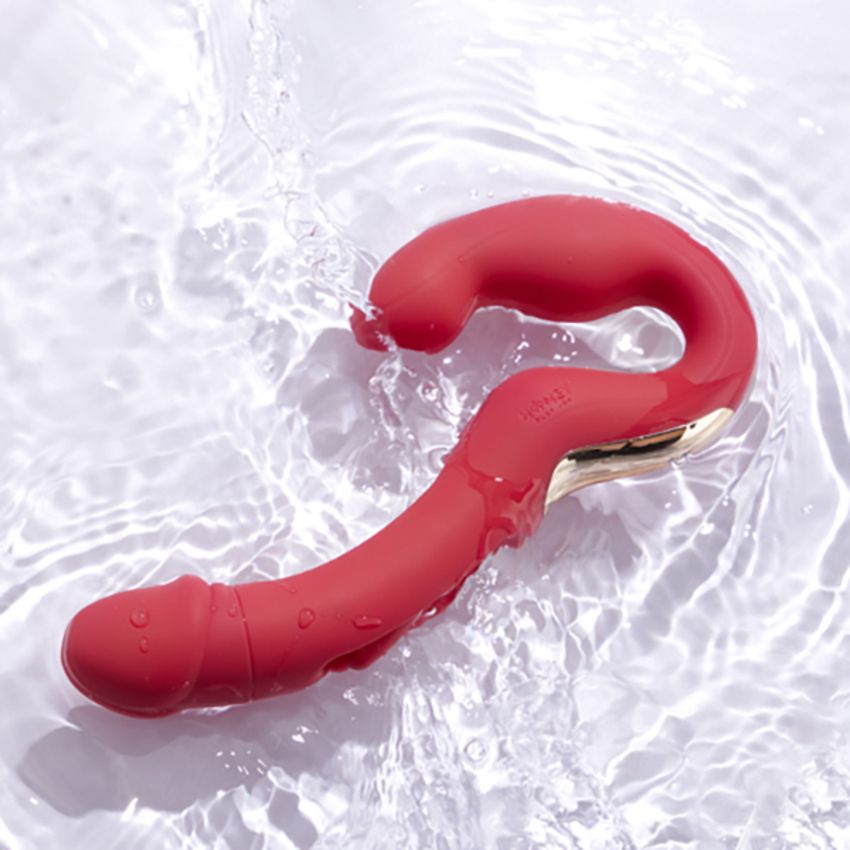 HoneyPlayBox - App-Gestuurde Strapless Koppel Vibrator - Rood