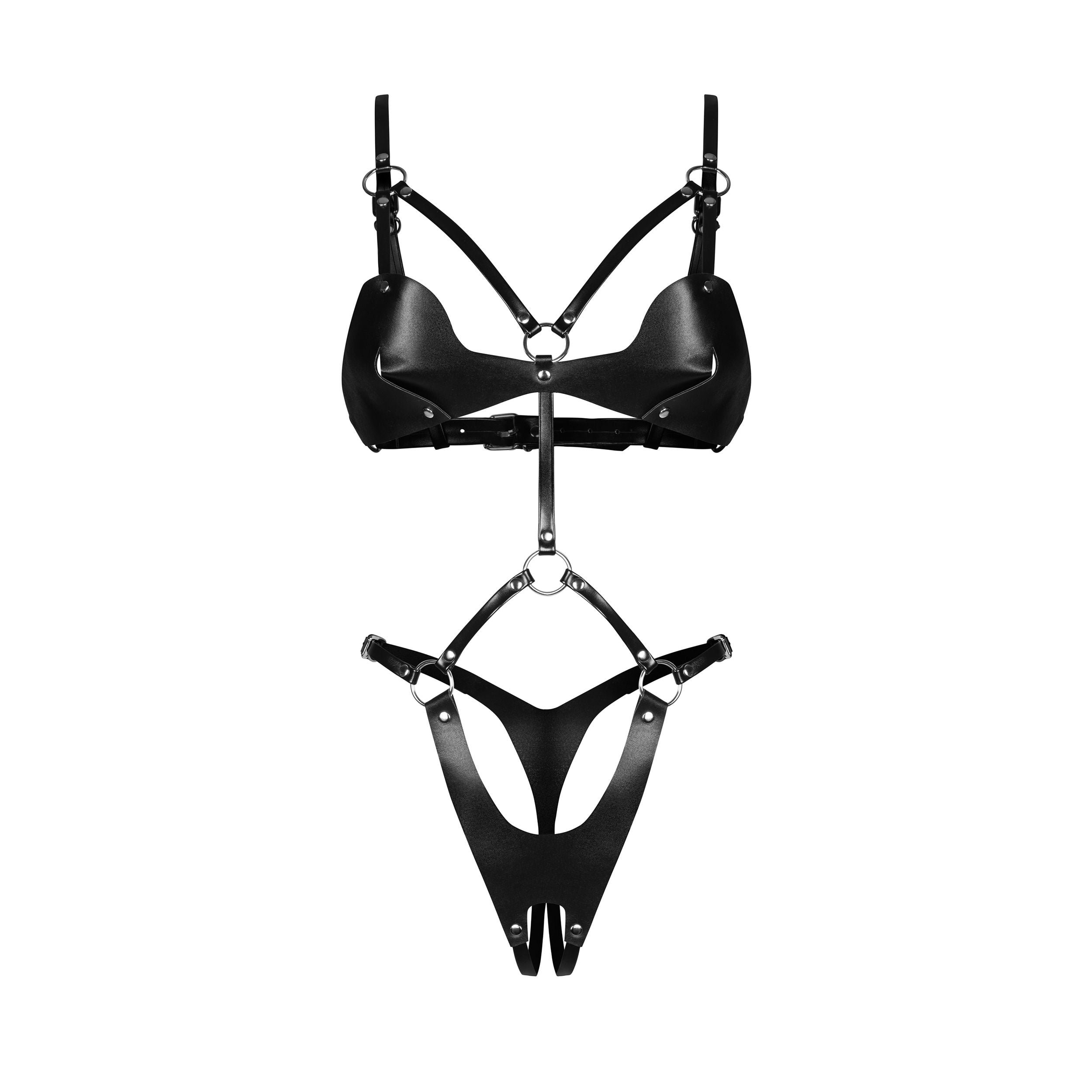 Obsessive - Dame Control Kruisloze Teddy - Zwart