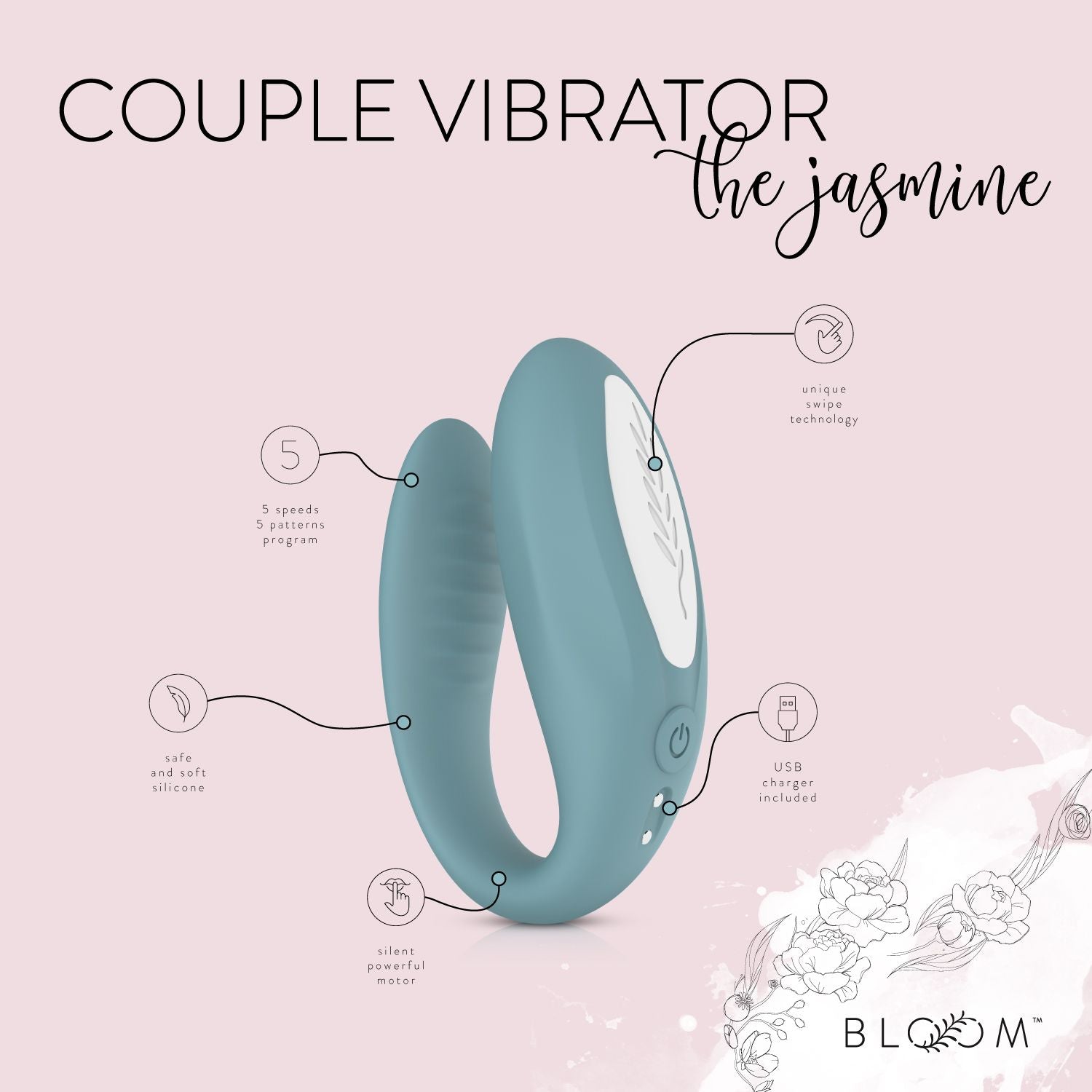 Bloom - The Jasmine C-vormige Vibrator - Groen