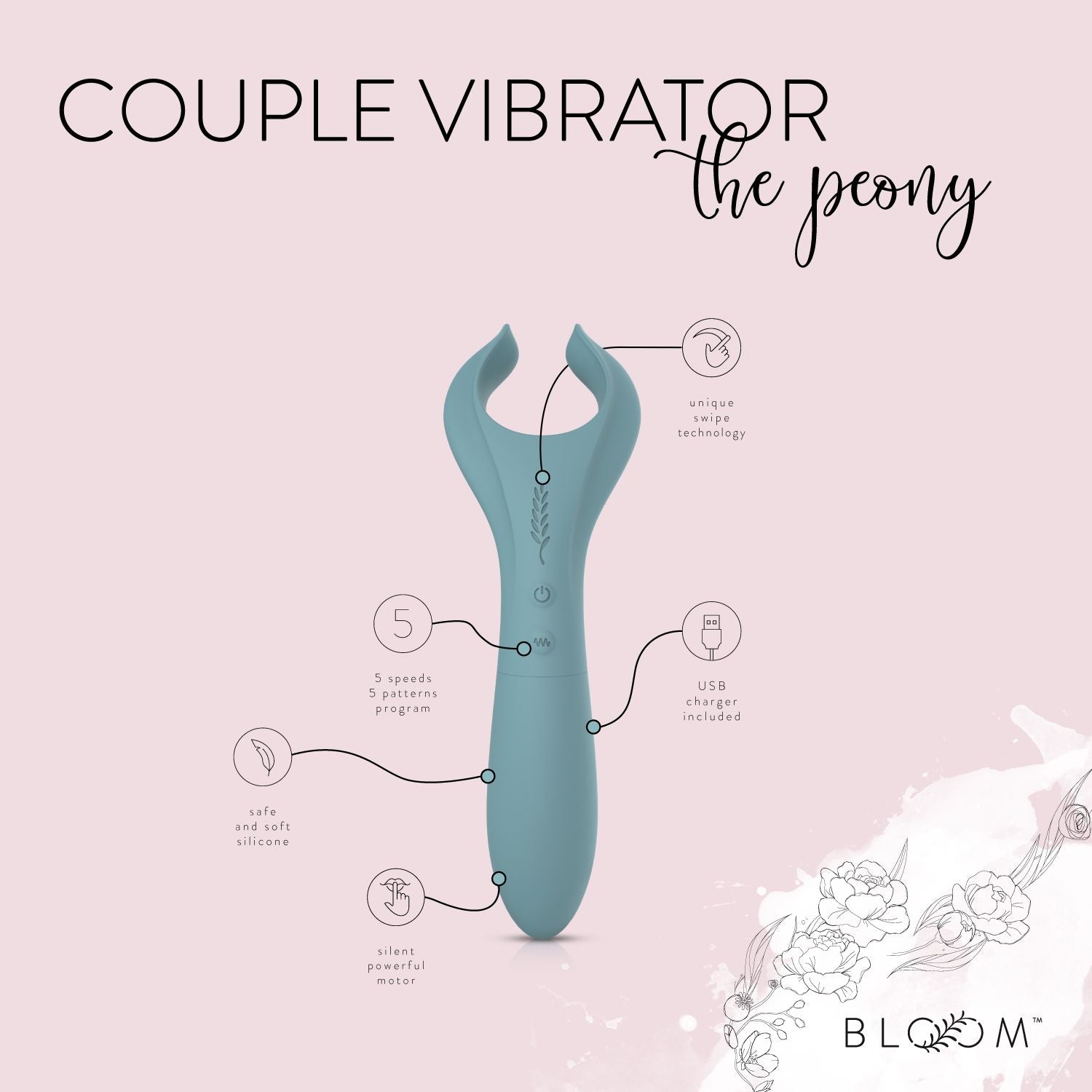 Bloom - The Peony Koppel Vibrator - Groen