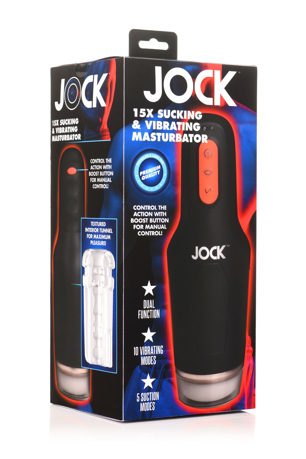 JOCK - Zuigende & Vibrerende Masturbator Oplaadbaar