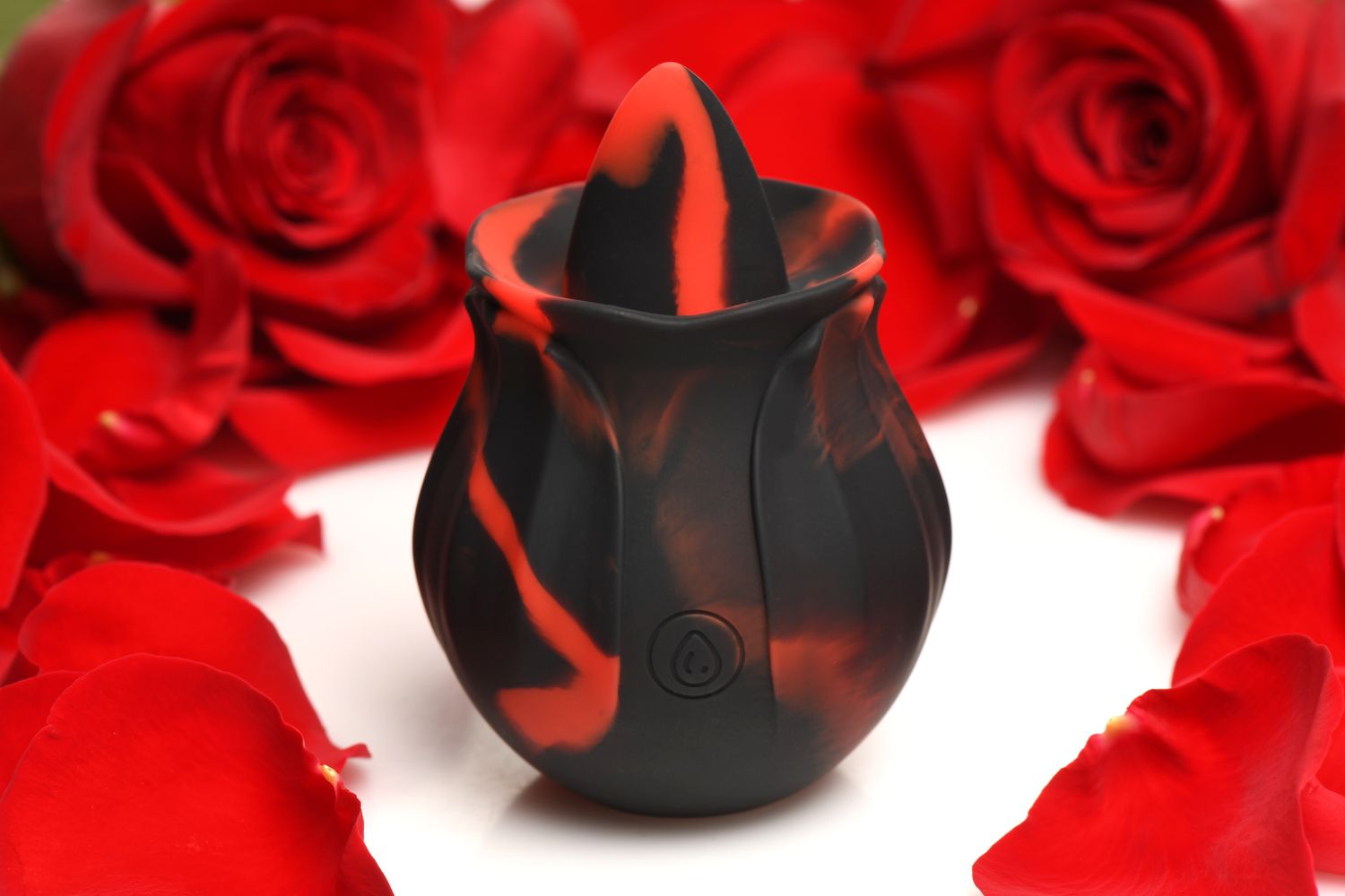BLOOMGASM - Black Kiss Rimmende Roos Vibrator - Rood/Zwart
