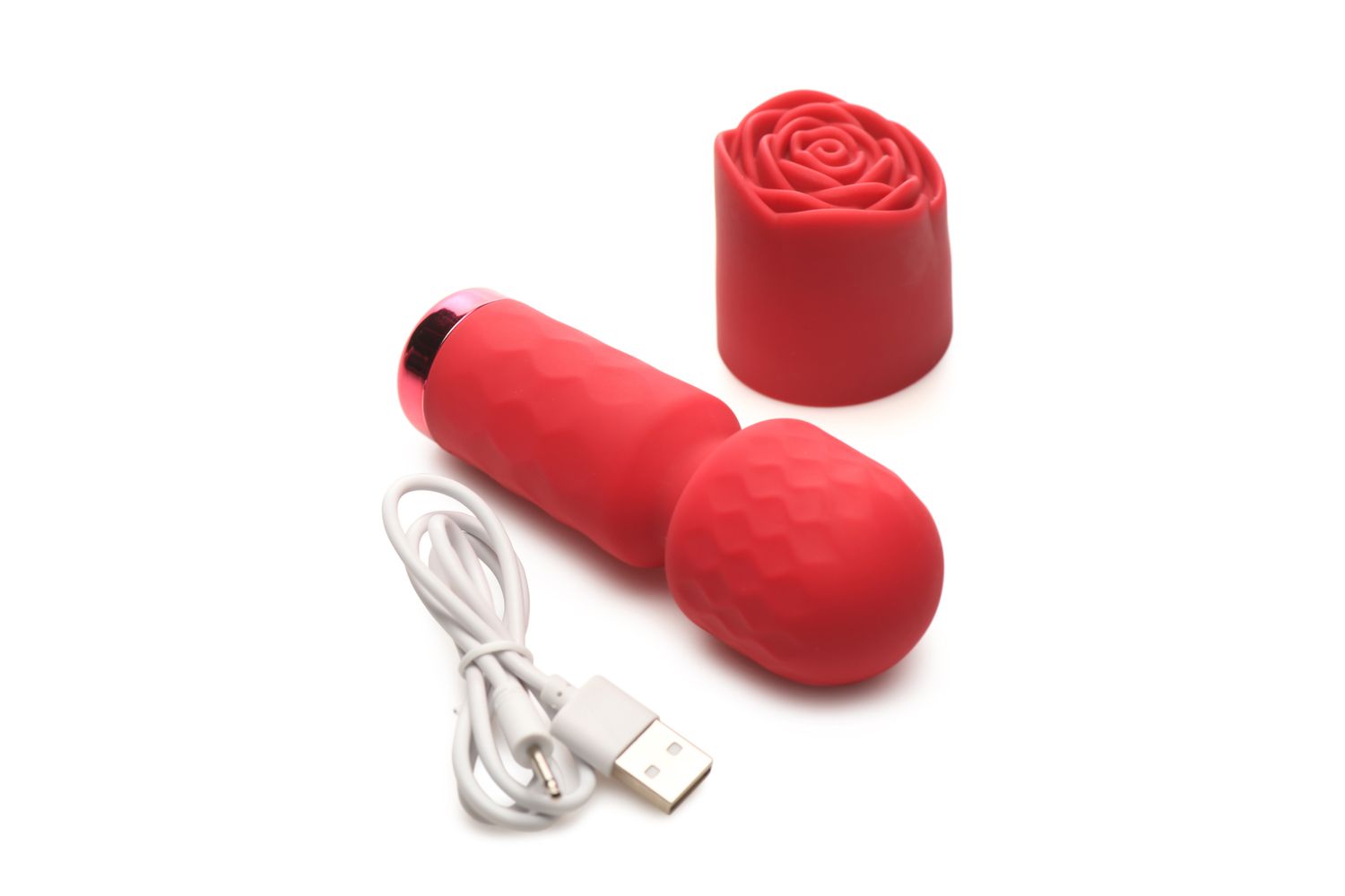 BLOOMGASM - Pleasure Rose Mini Wand Vibrator - Rood