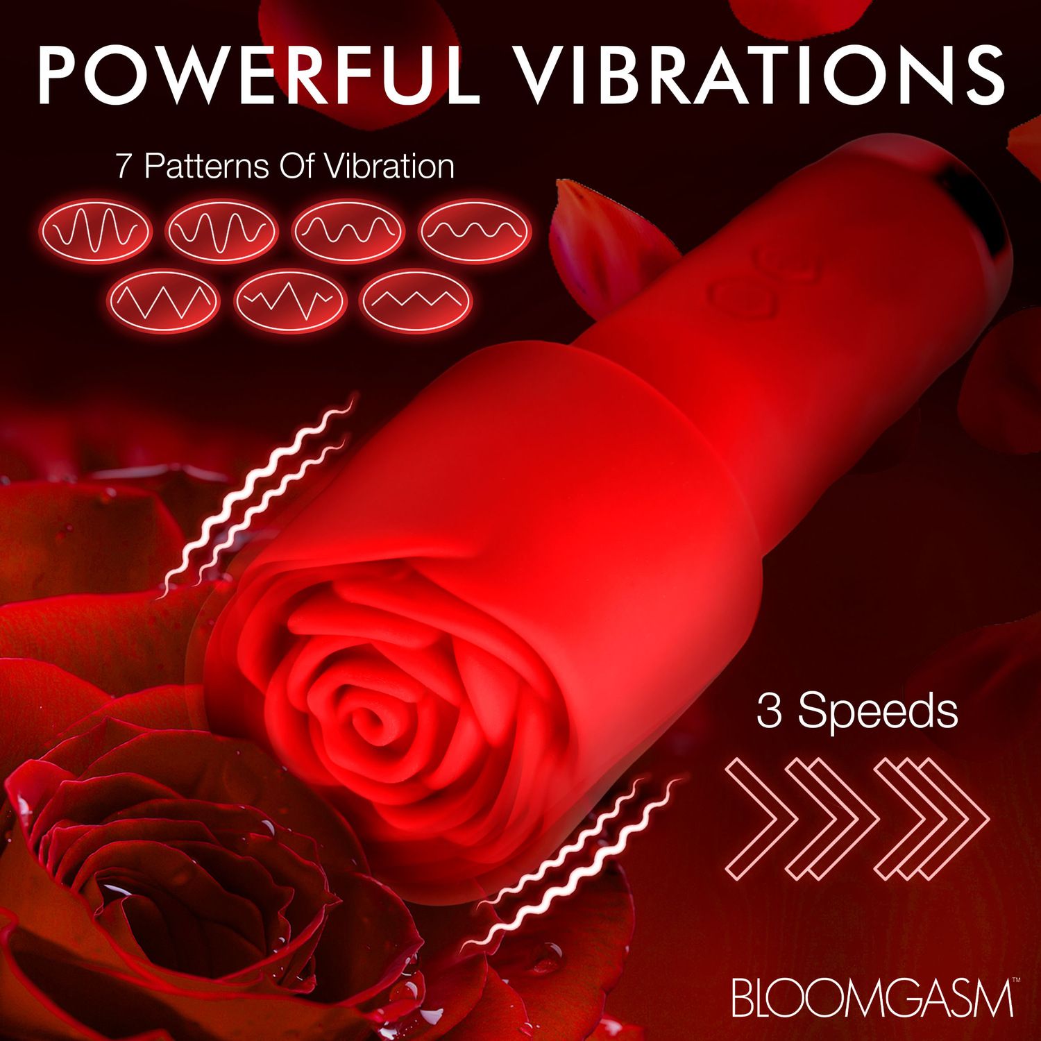 BLOOMGASM - Pleasure Rose Mini Wand Vibrator - Rood
