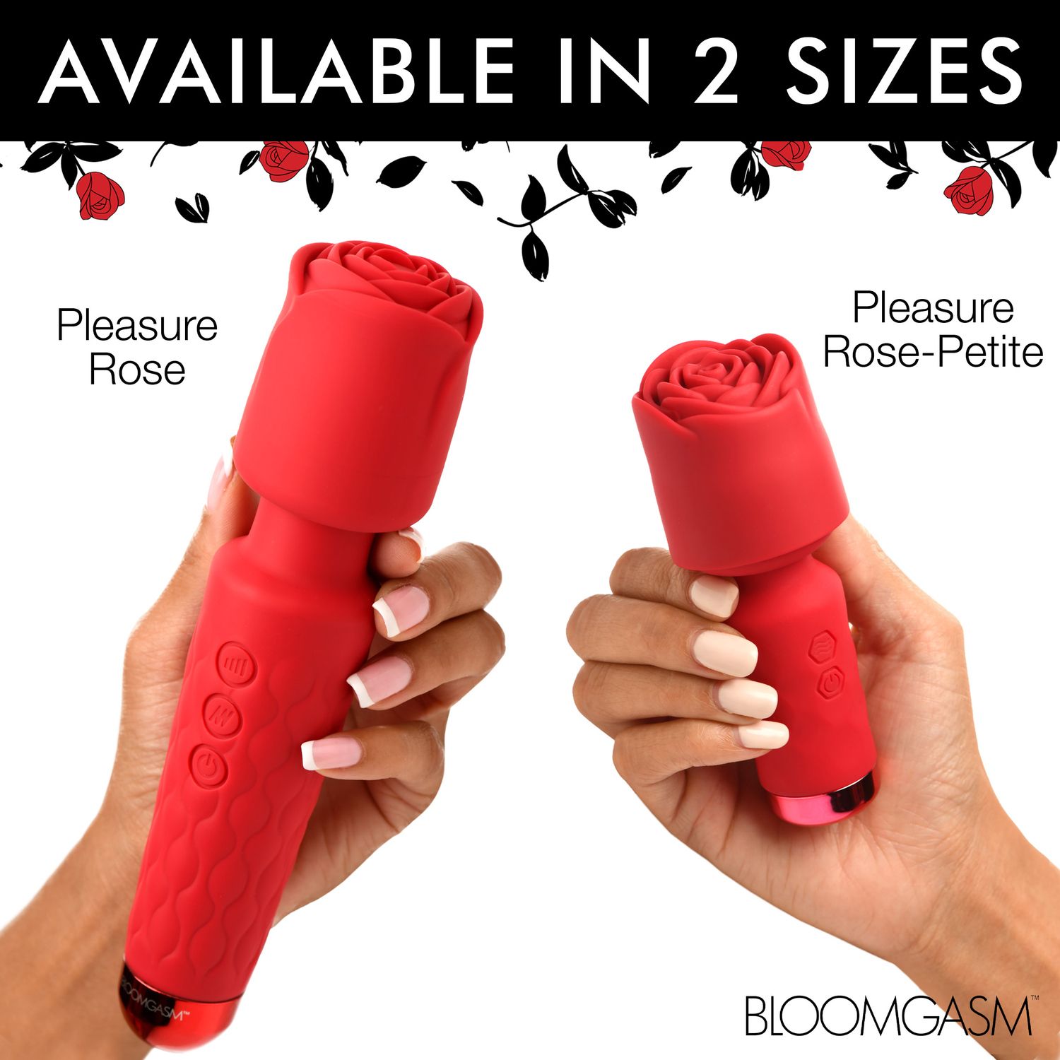 BLOOMGASM - Pleasure Rose Mini Wand Vibrator - Rood