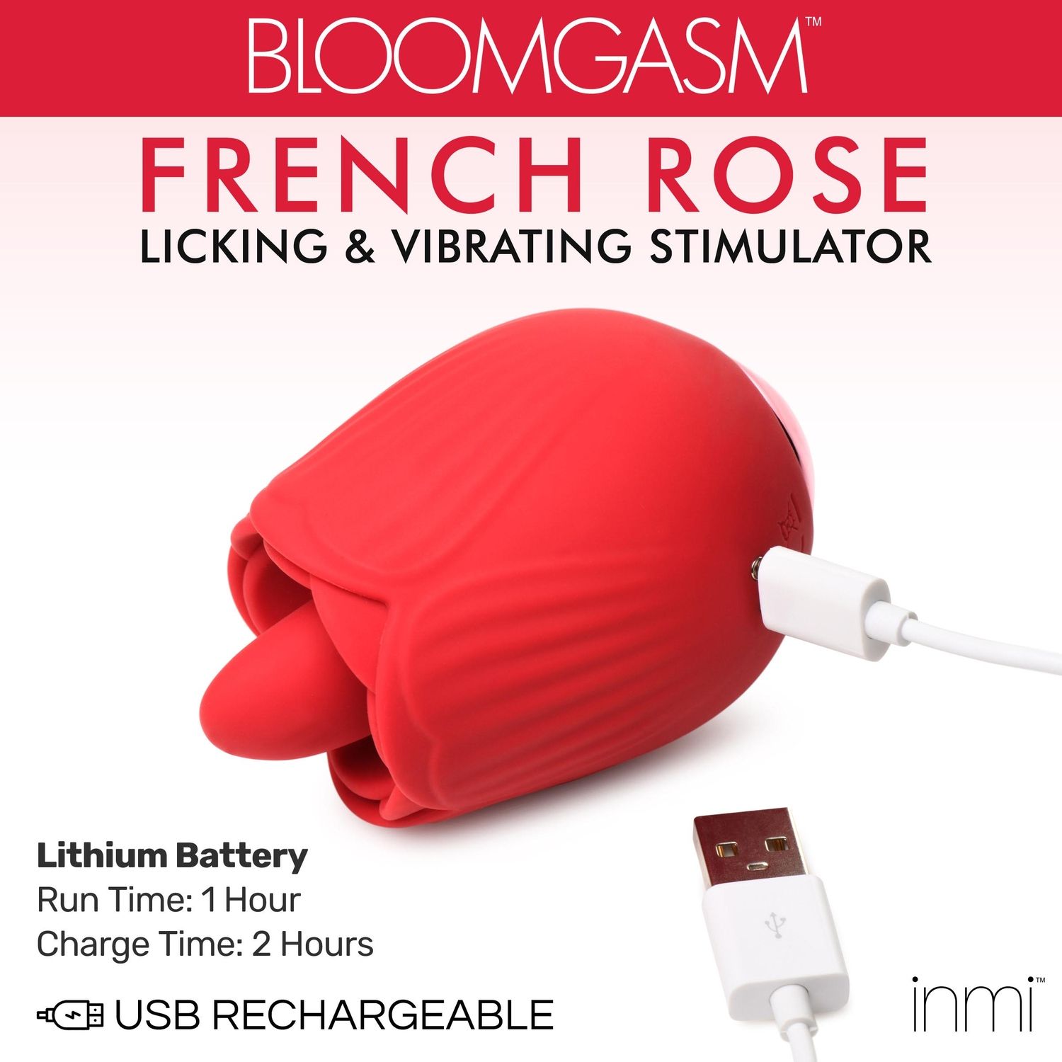 BLOOMGASM - French Rose Lik- en Vibratiestimulator - Rood