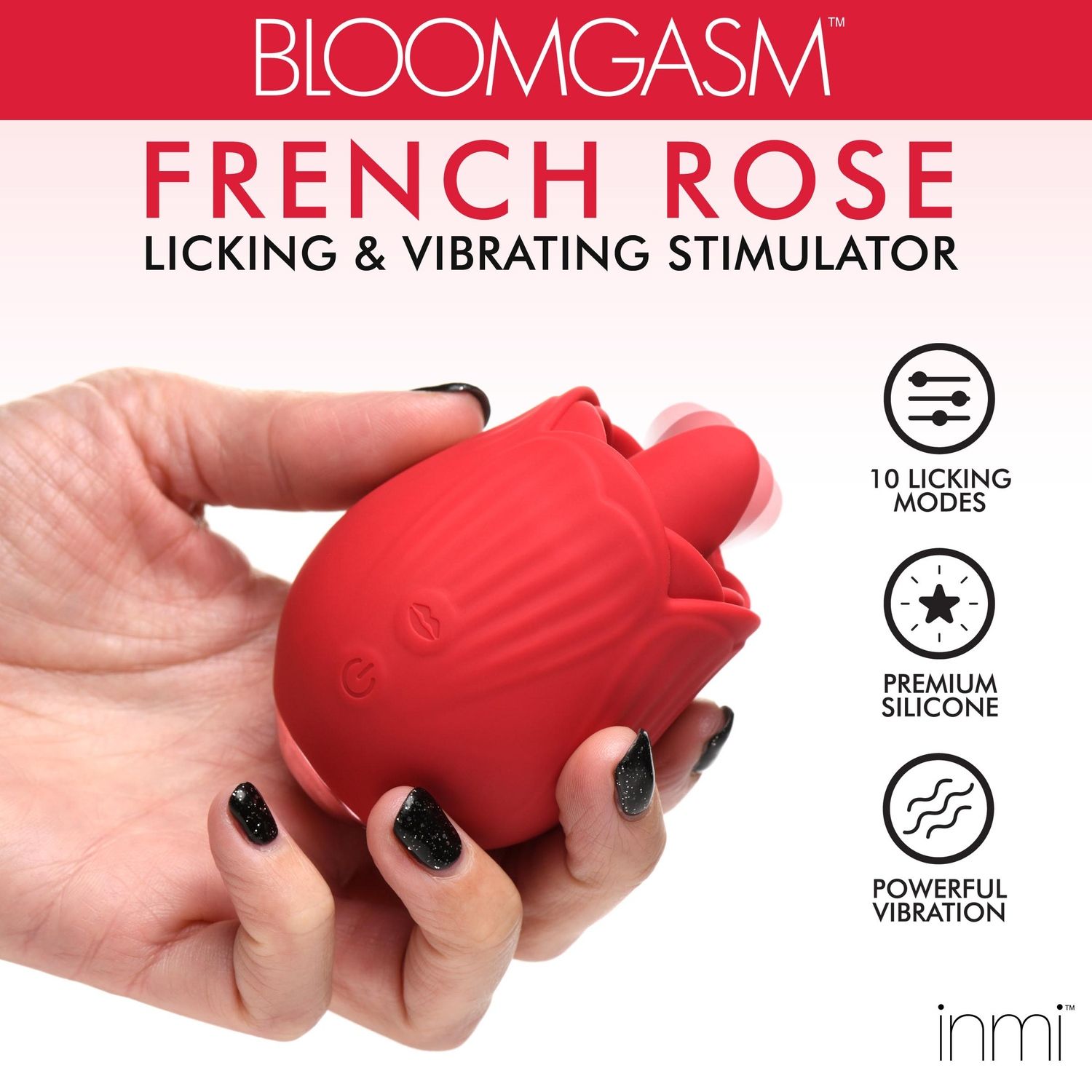 BLOOMGASM - French Rose Lik- en Vibratiestimulator - Rood