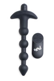 BANG! - 28X Vibrerende Silicone Anaalkralen met Afstandsbediening - Zwart