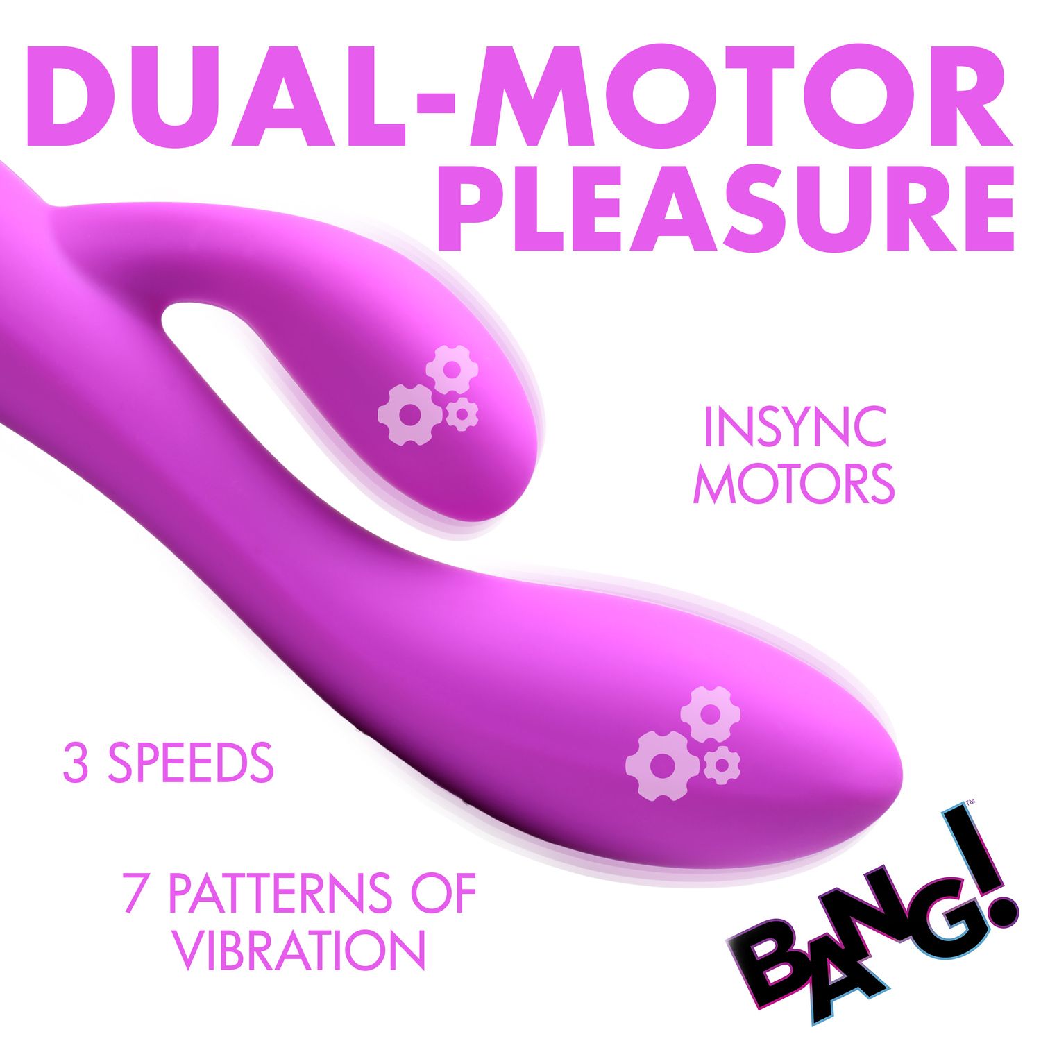 BANG! - Flexibele Rabbit Vibrator Duo Stimulatie - Paars