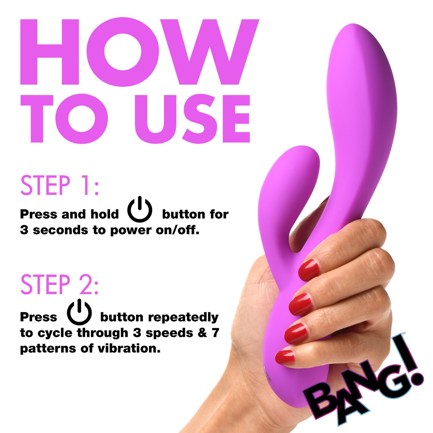 BANG! - Flexibele Rabbit Vibrator Duo Stimulatie - Paars