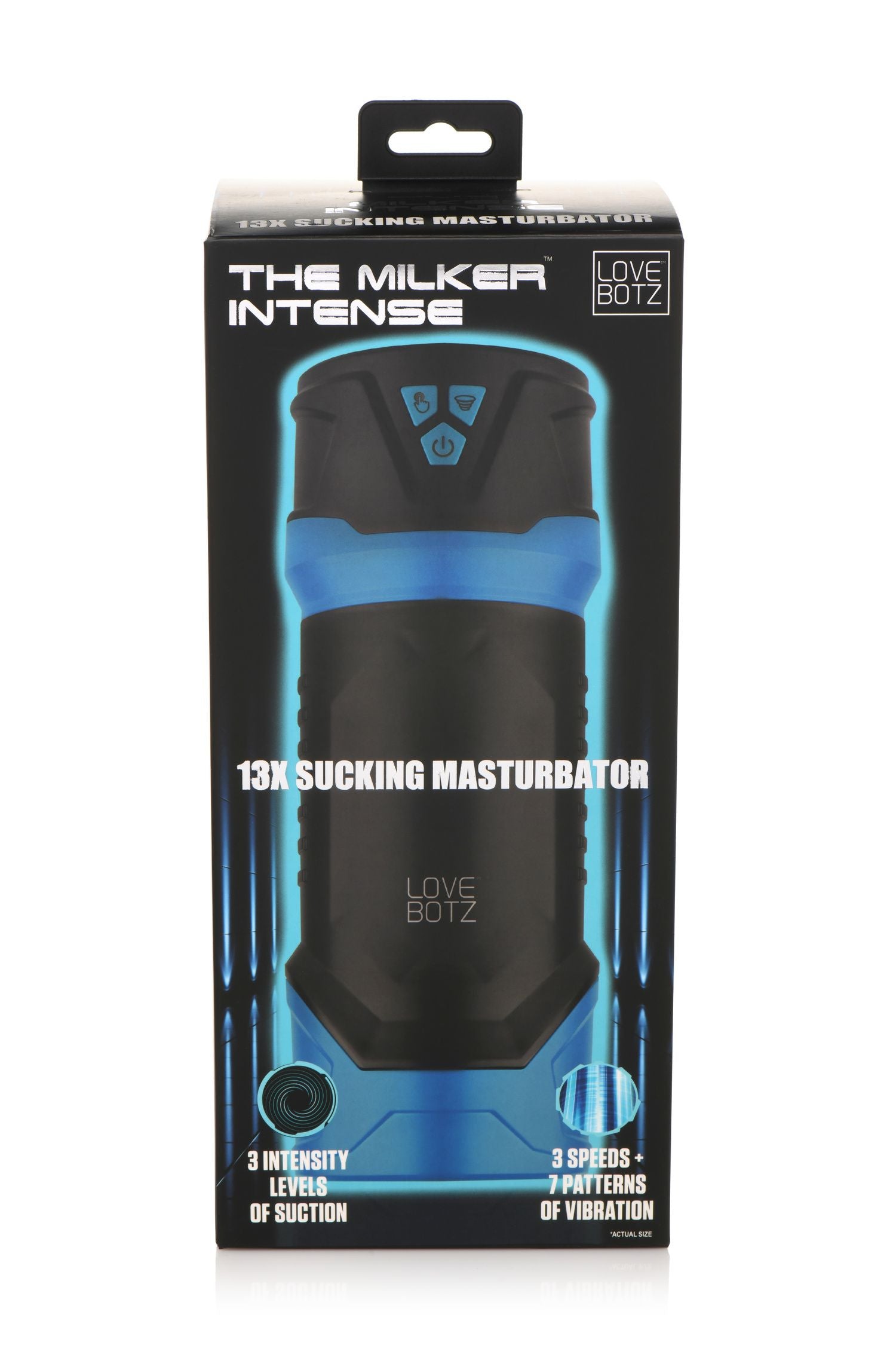 THE MILKER - Intense Masturbator Zuig- en Vibratiefunctie - Zwart/Blauw