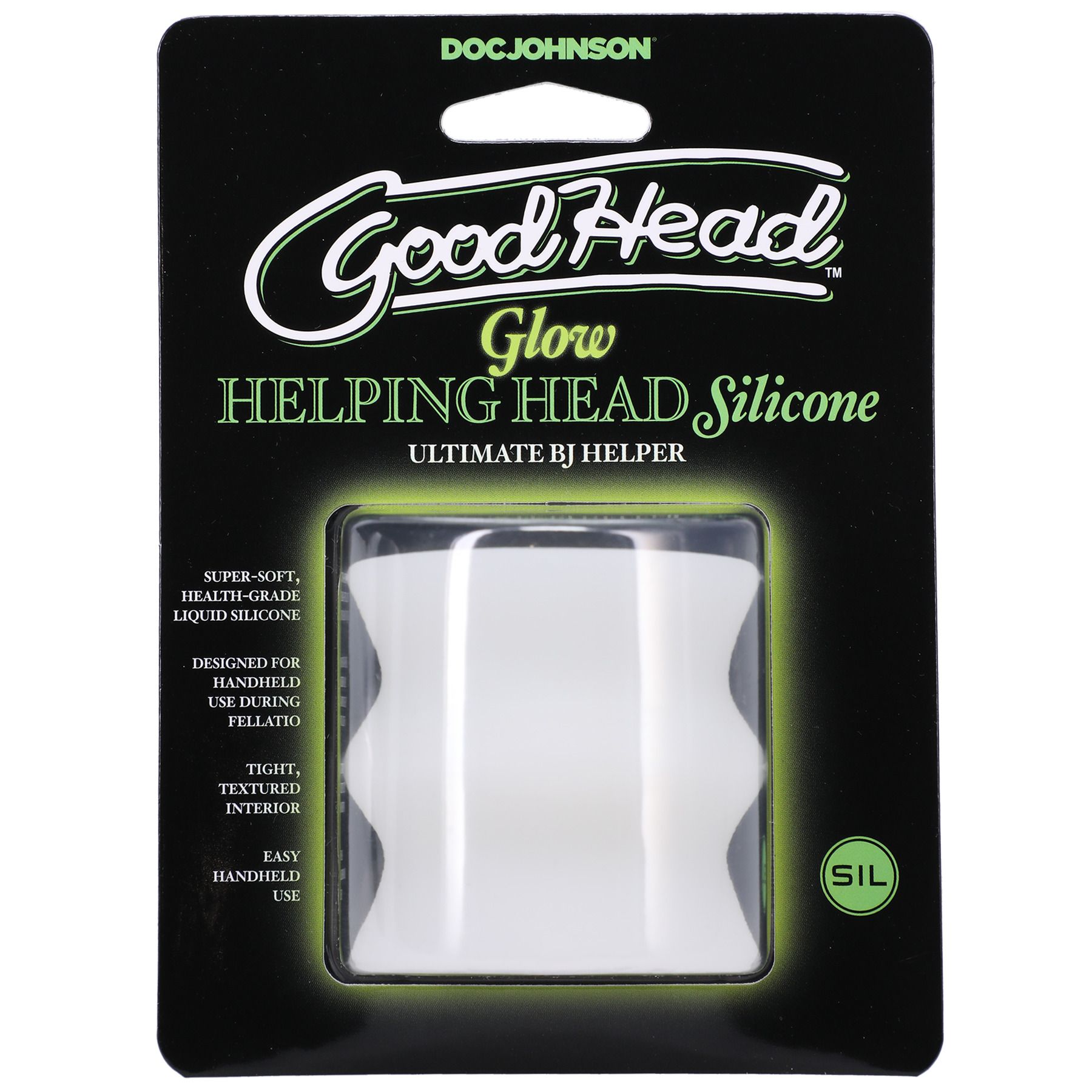 Doc Johnson - GoodHead Glow Helping Head Siliconen - Wit