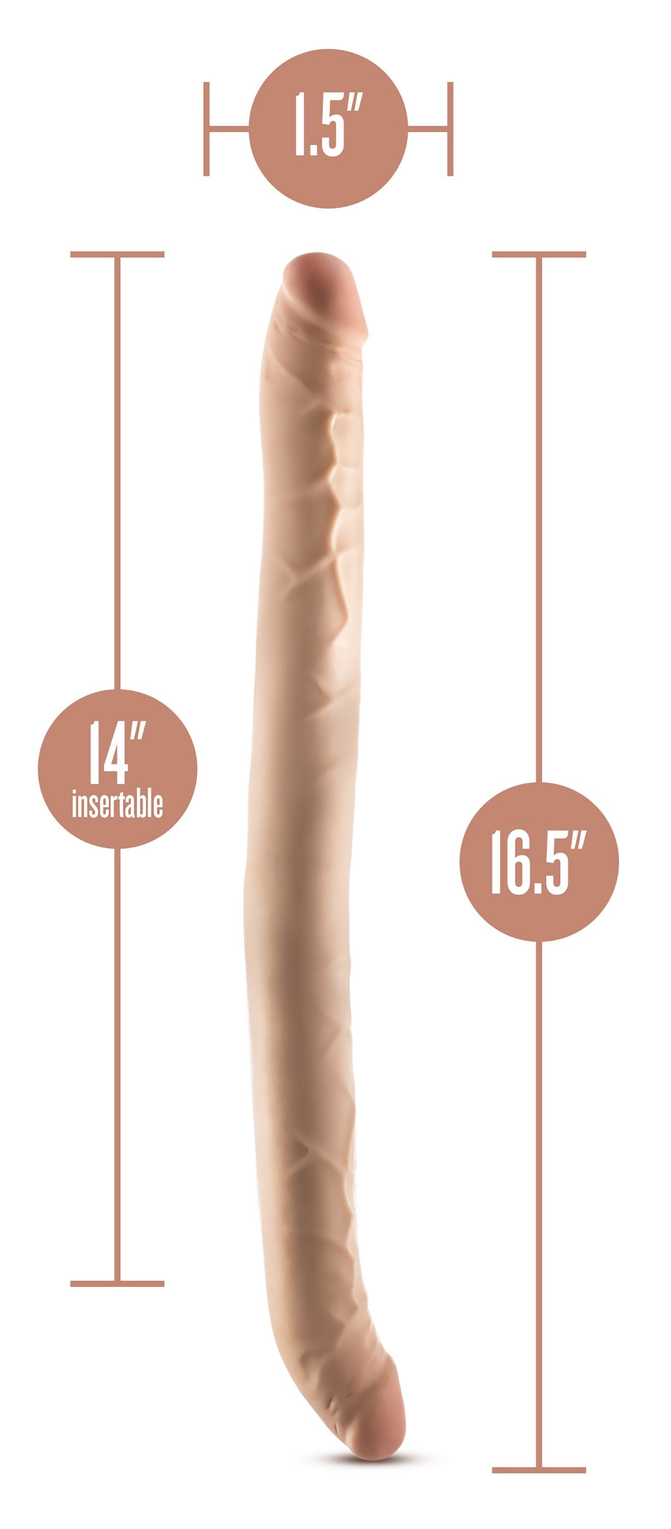 Dr Skin - Dr. Skin Plus 16,5” Buigzame Dubbele Dildo Beige