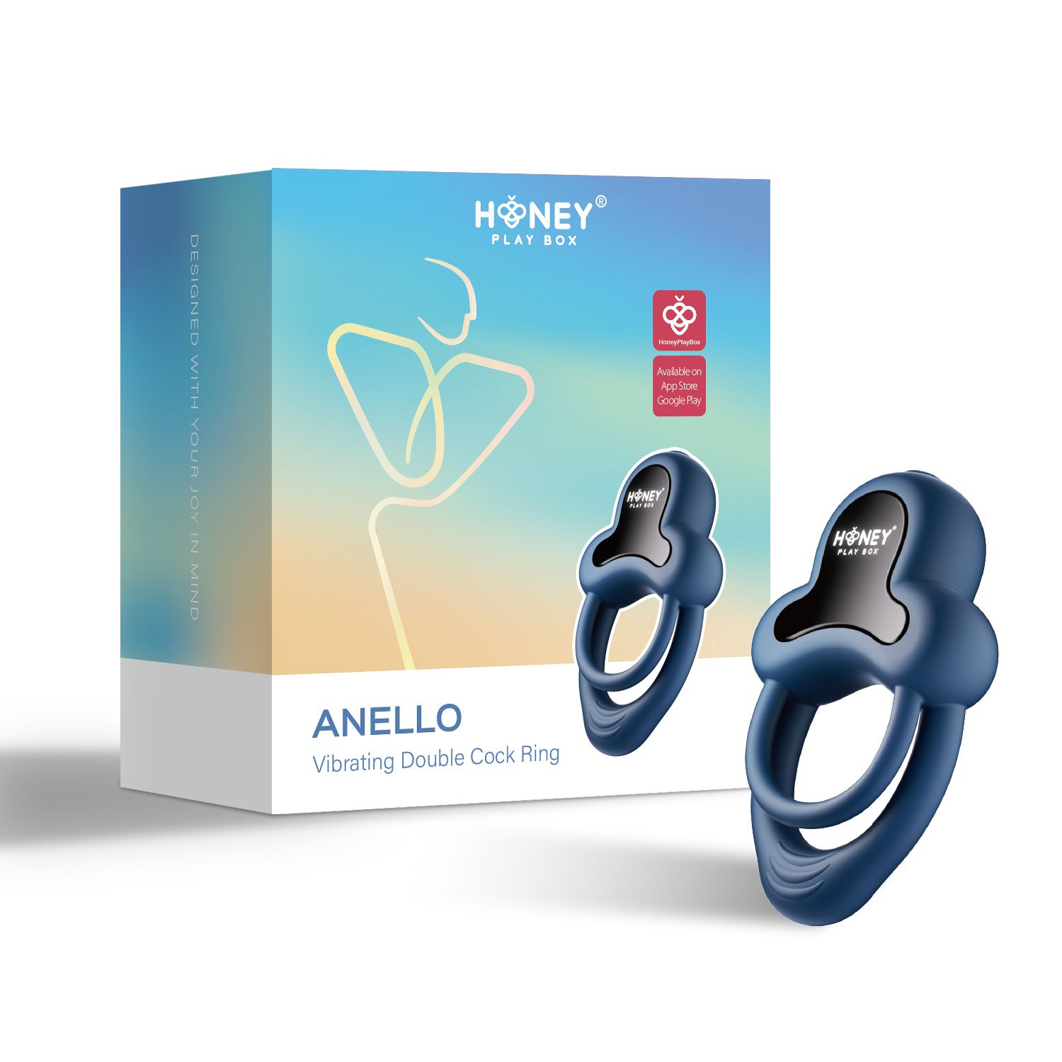 HoneyPlayBox - Anello-App-Controlled Vibrating Double Cock Ring with Clitor