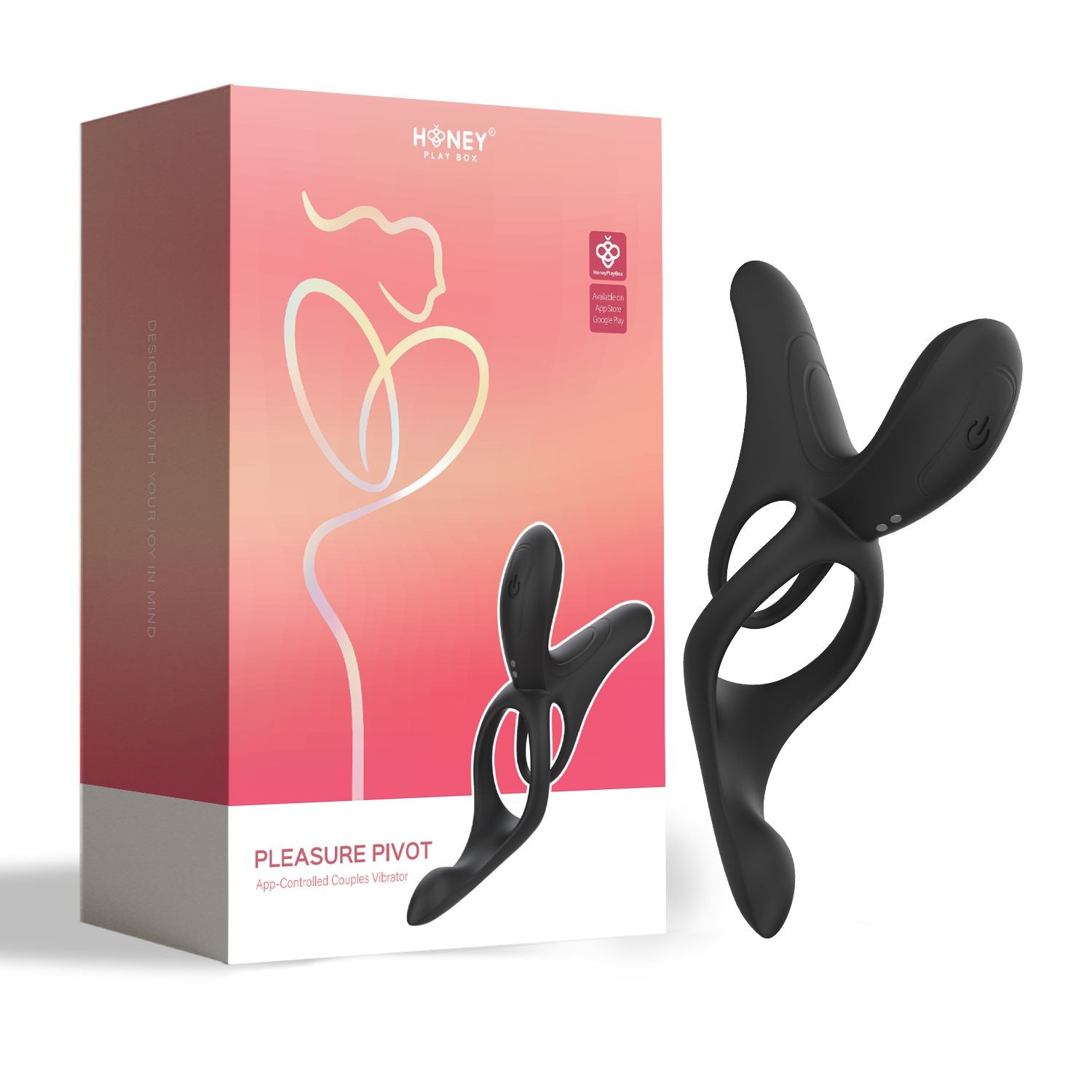 HoneyPlayBox - Pleasure Pivot App-bestuurde Vibrator voor Koppels Zwart