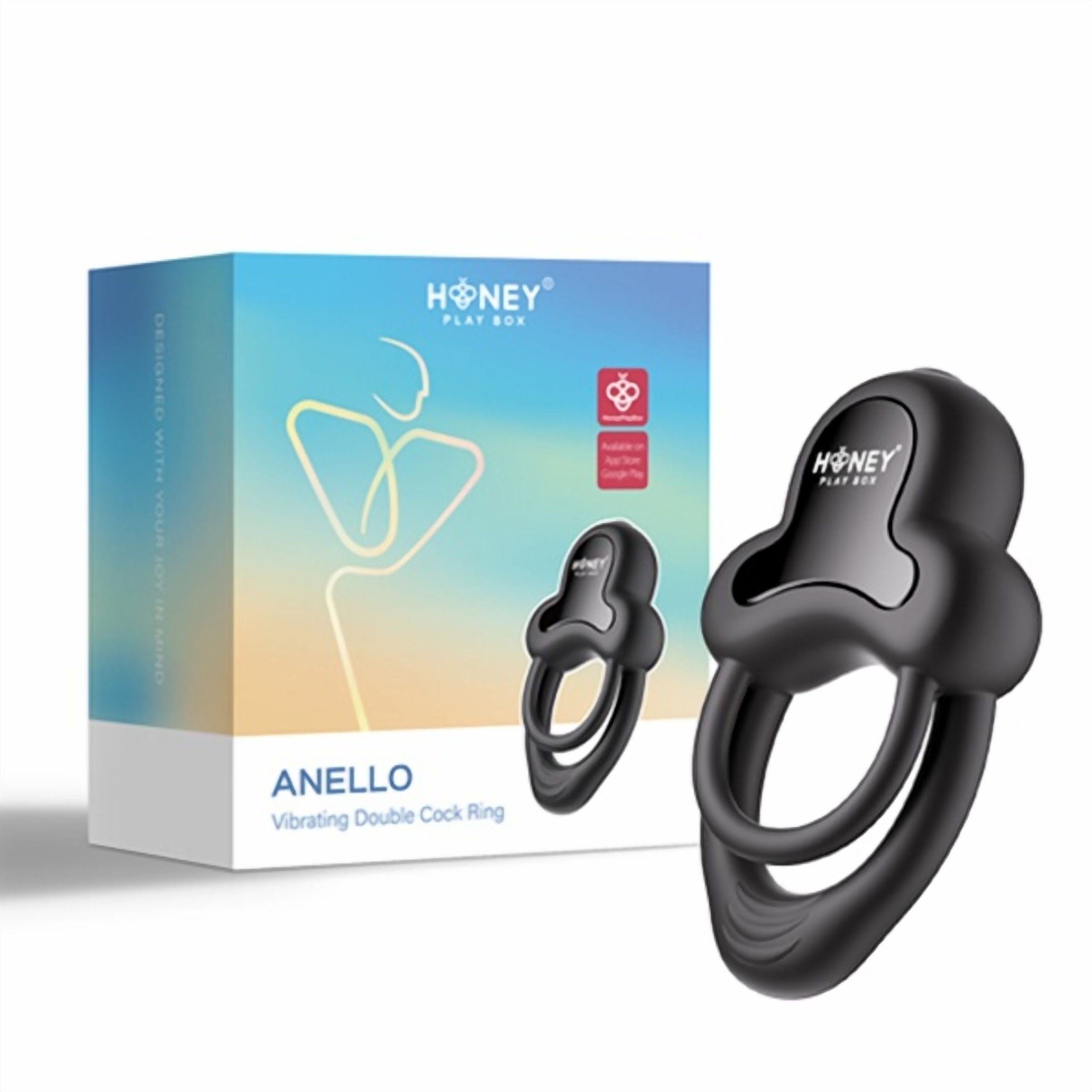 HoneyPlayBox - Anello-App-Controlled Vibrating Double Cock Ring with Clitor