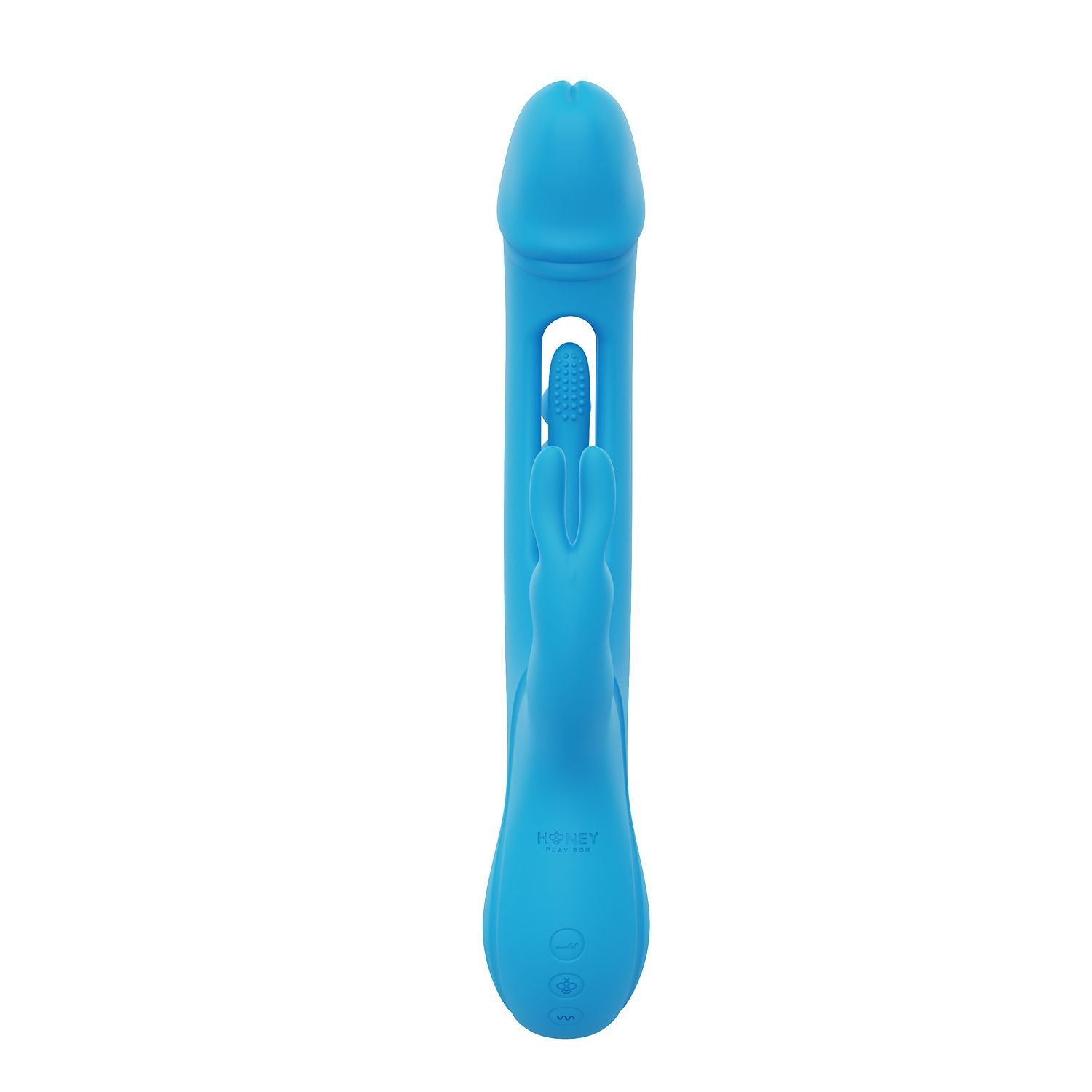HoneyPlayBox - Trilux Kinky Vinger Rabbit Vibrator - Blauw