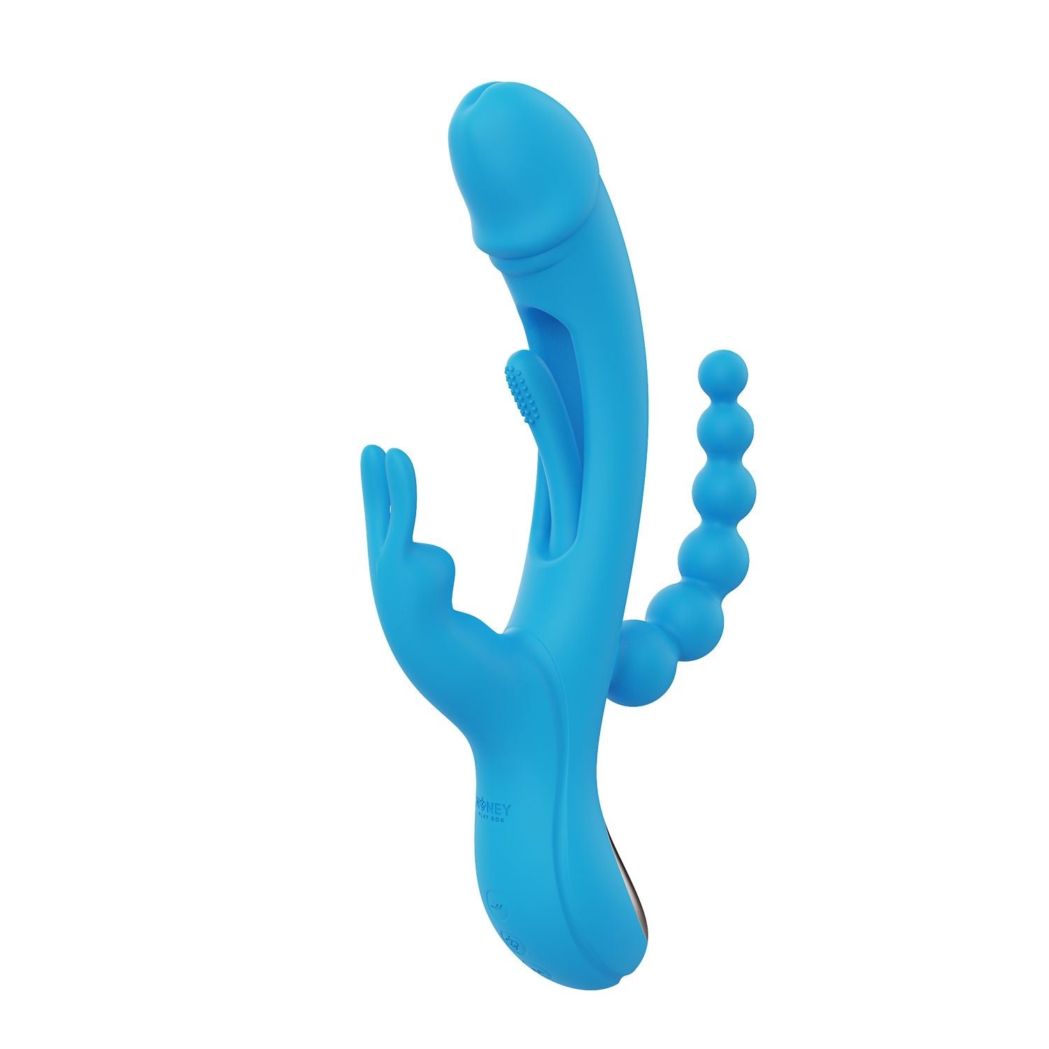 HoneyPlayBox - Trilux Kinky Vinger Rabbit Vibrator - Blauw