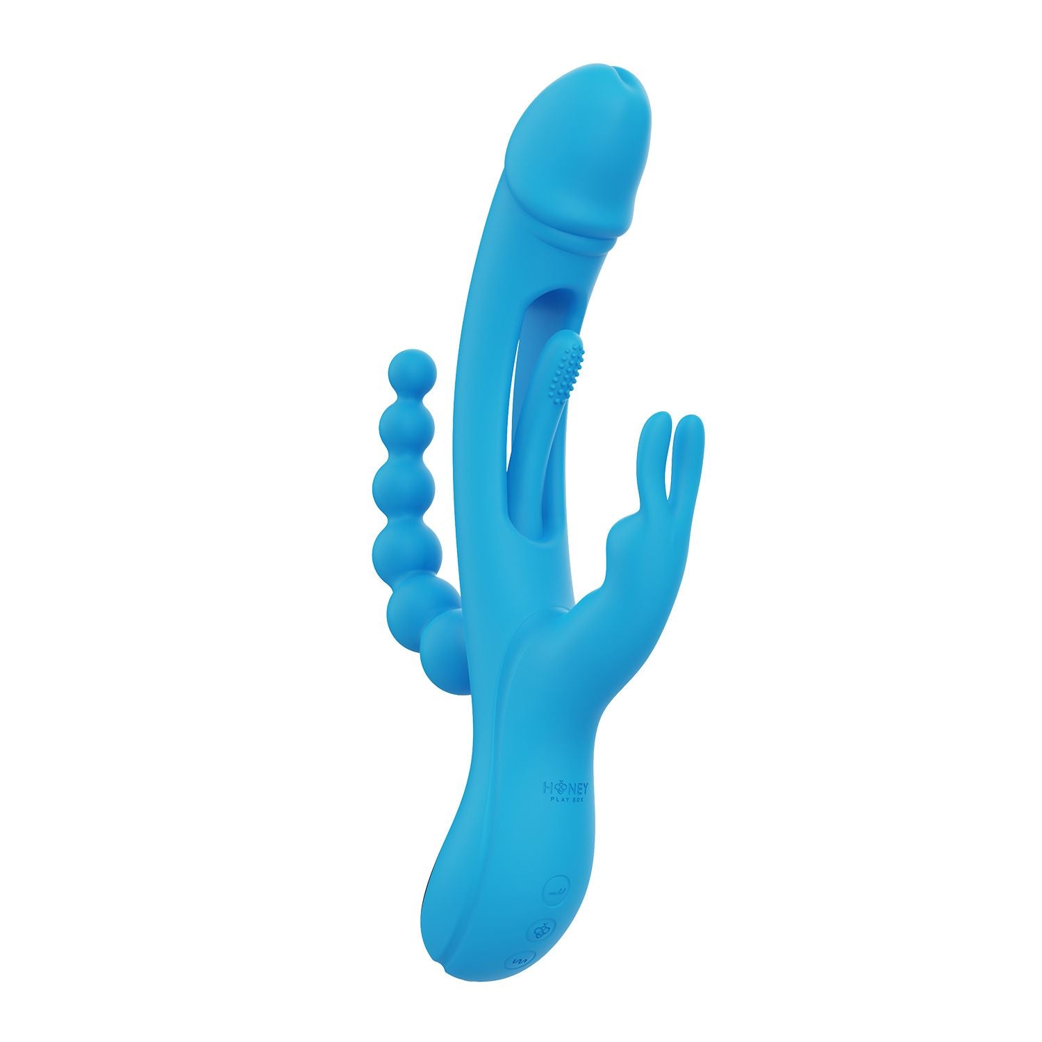 HoneyPlayBox - Trilux Kinky Vinger Rabbit Vibrator - Blauw