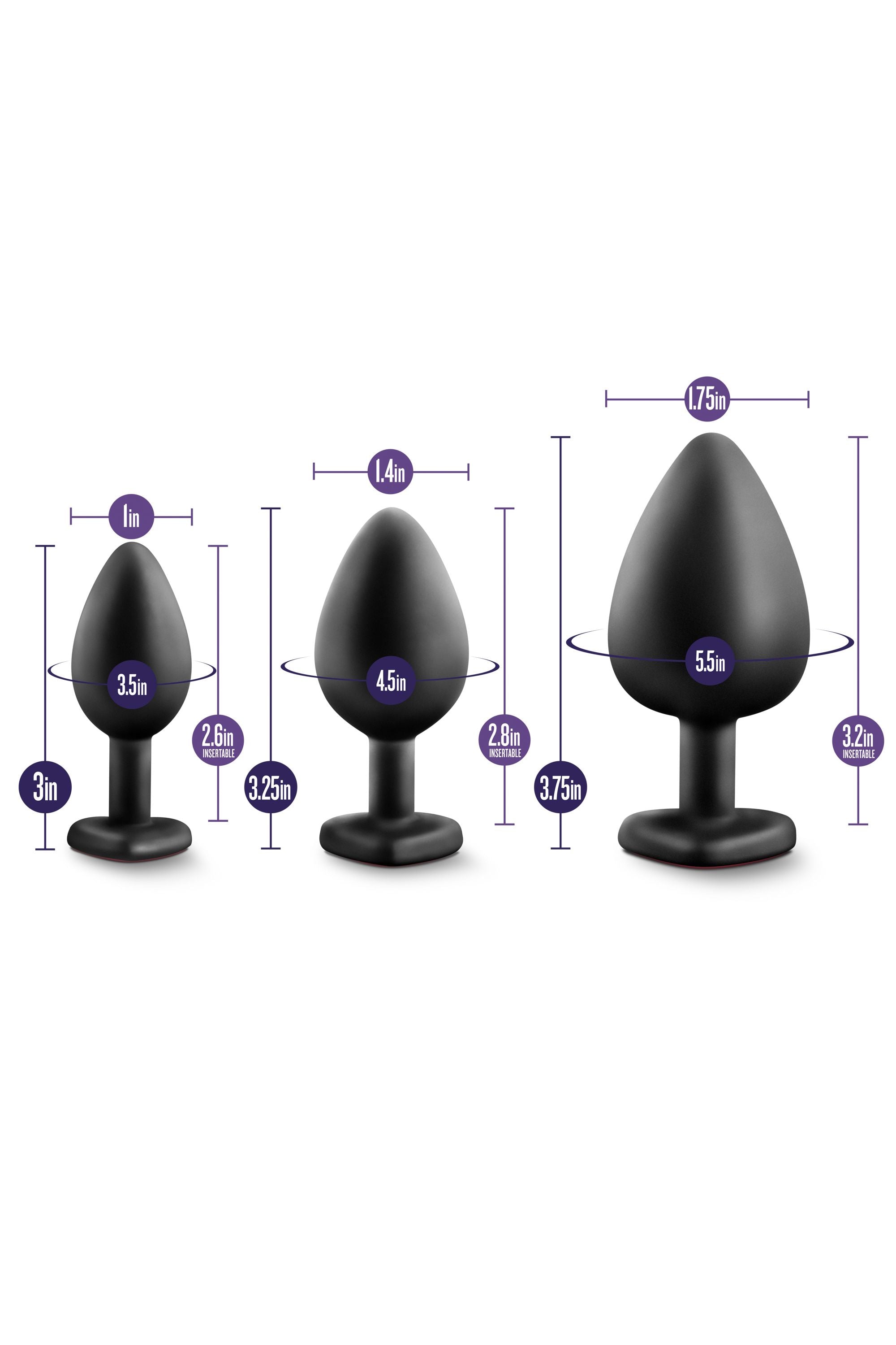 Blush - Luxe Bling Plugs Trainingskit Zwart met Rode Edelstenen