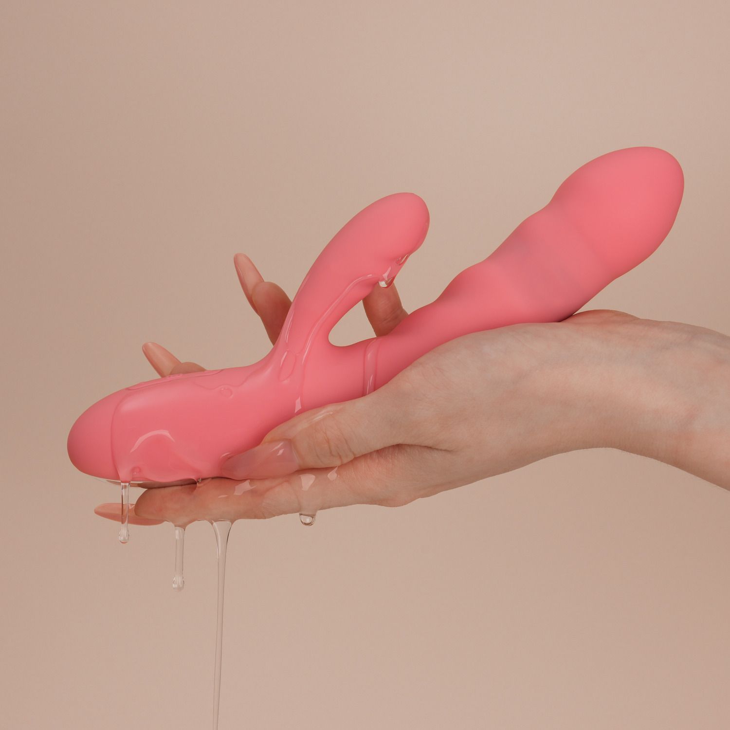 SVAKOM - Avery Thrusting Rabbit Vibrator - Aardbei Roze
