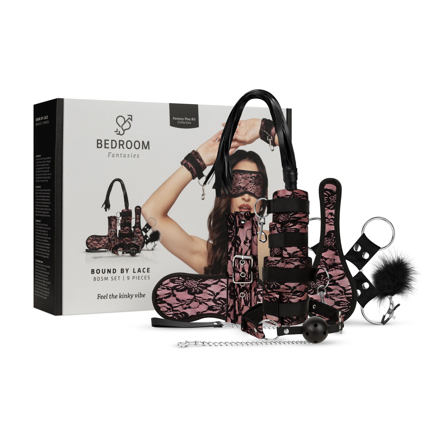 Bedroom Fantasies - Bound by Lace - 8-delige SM Set - Roze