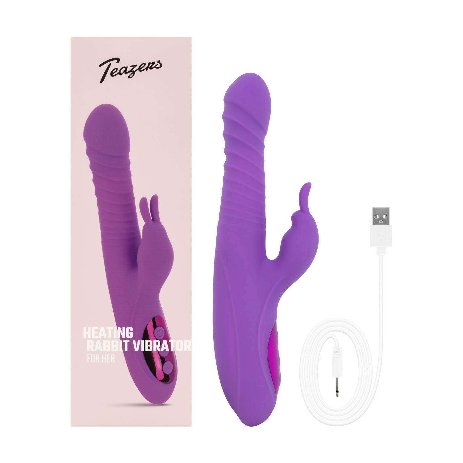 Teazers – Stotende, Verwarmende Rabbit Vibrator – Paars