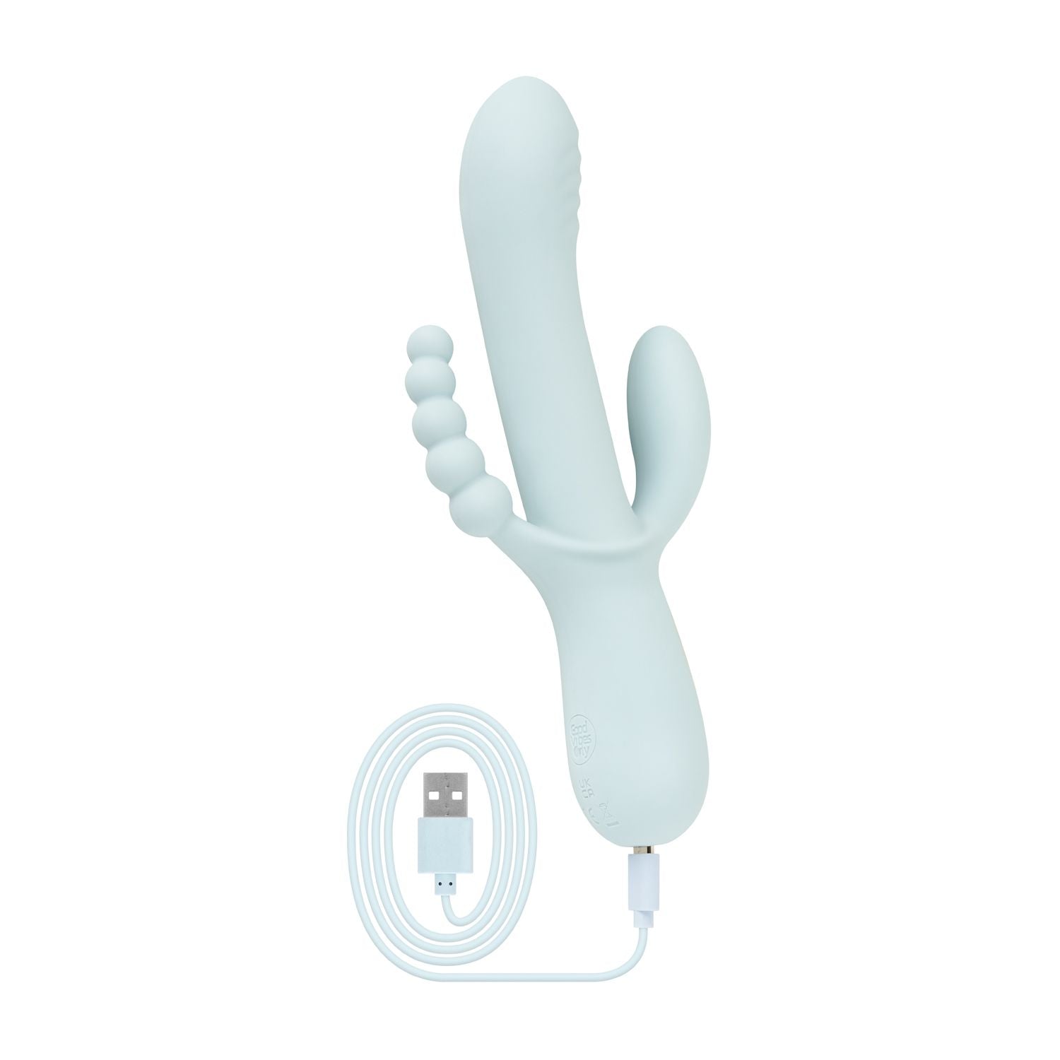 Good Vibes Only - Triple Stimulation Vibe - Soft Silicone - Blauw