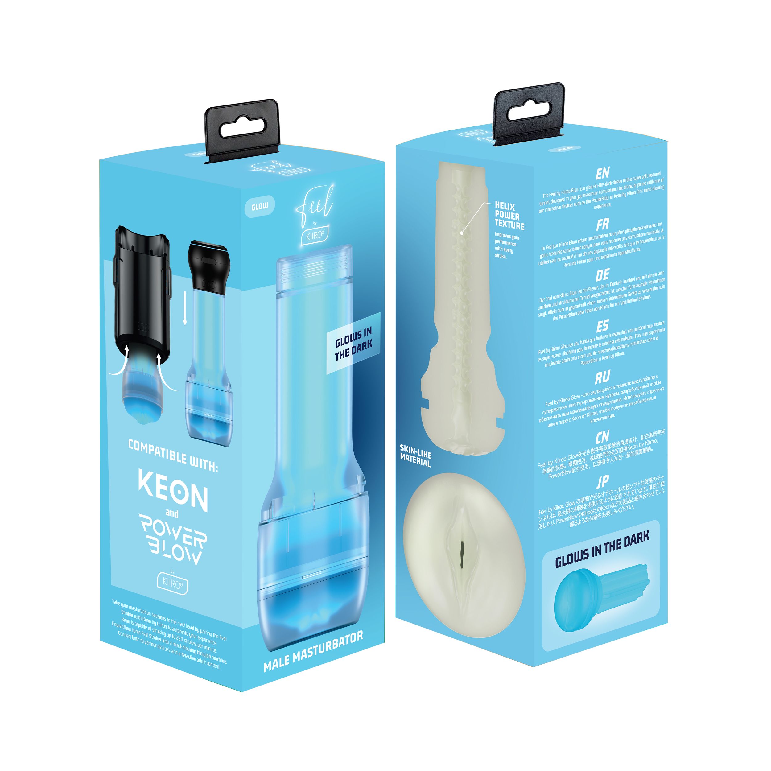 Kiiroo - FeelGlow Stroker - Glow-in-the-Dark Zwart