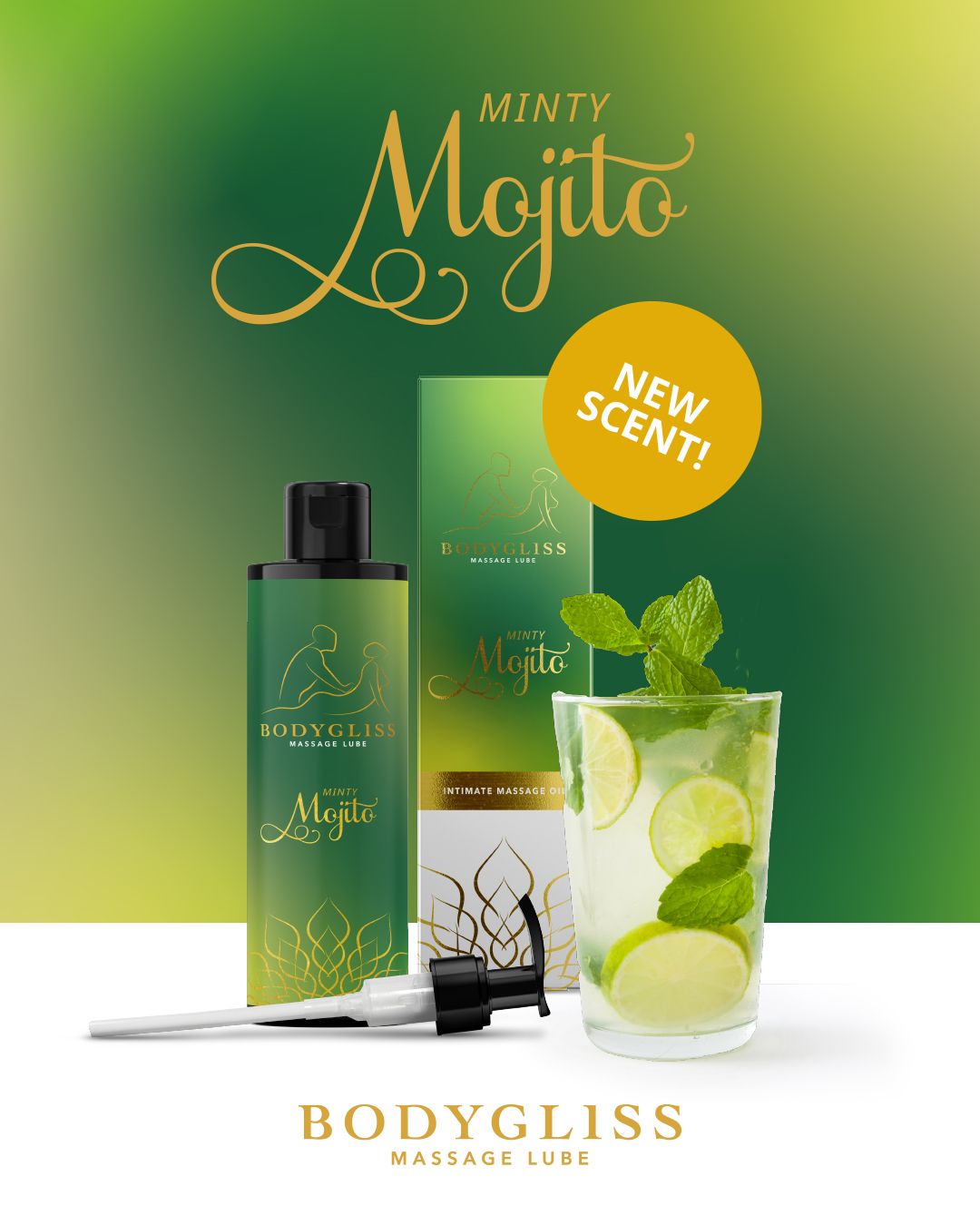 BodyGliss - Massage Olie en Glijmiddel in 1 Minty Mojito - 150 ml