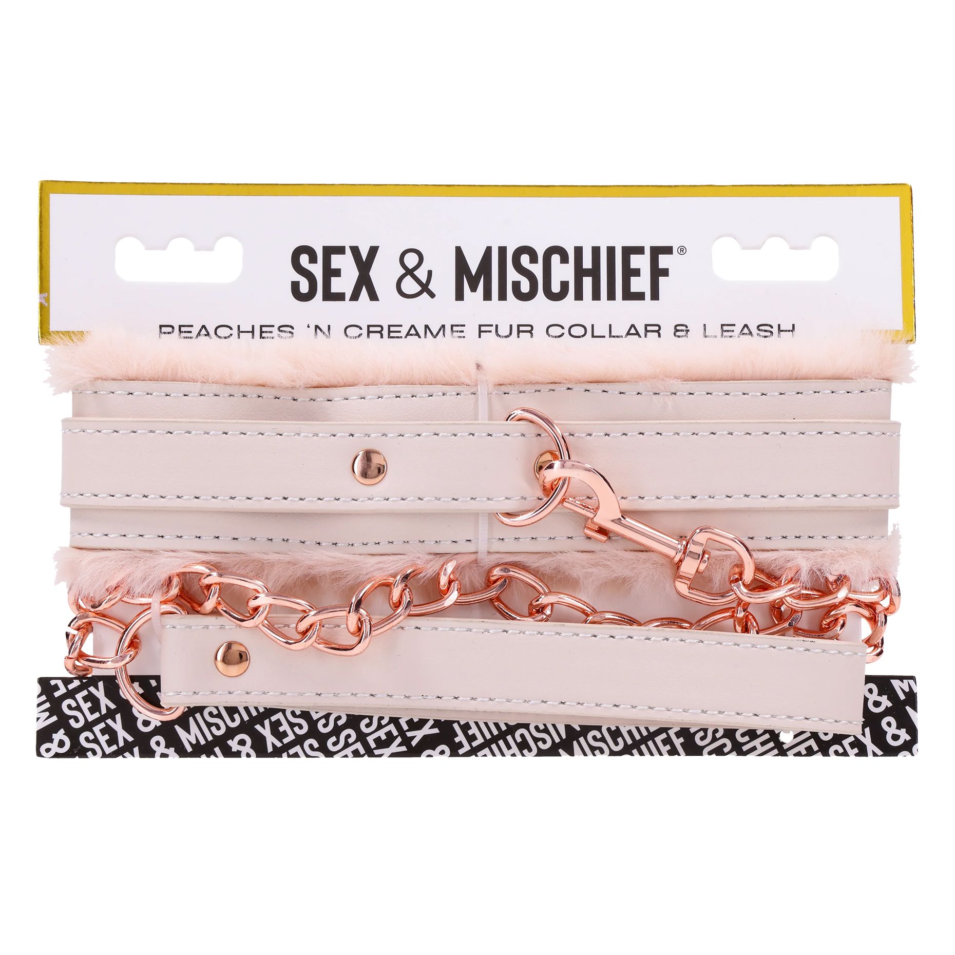 Sportsheets – S&M Peaches ‘n CreaMe Bont Halsband & Lijn – Crème