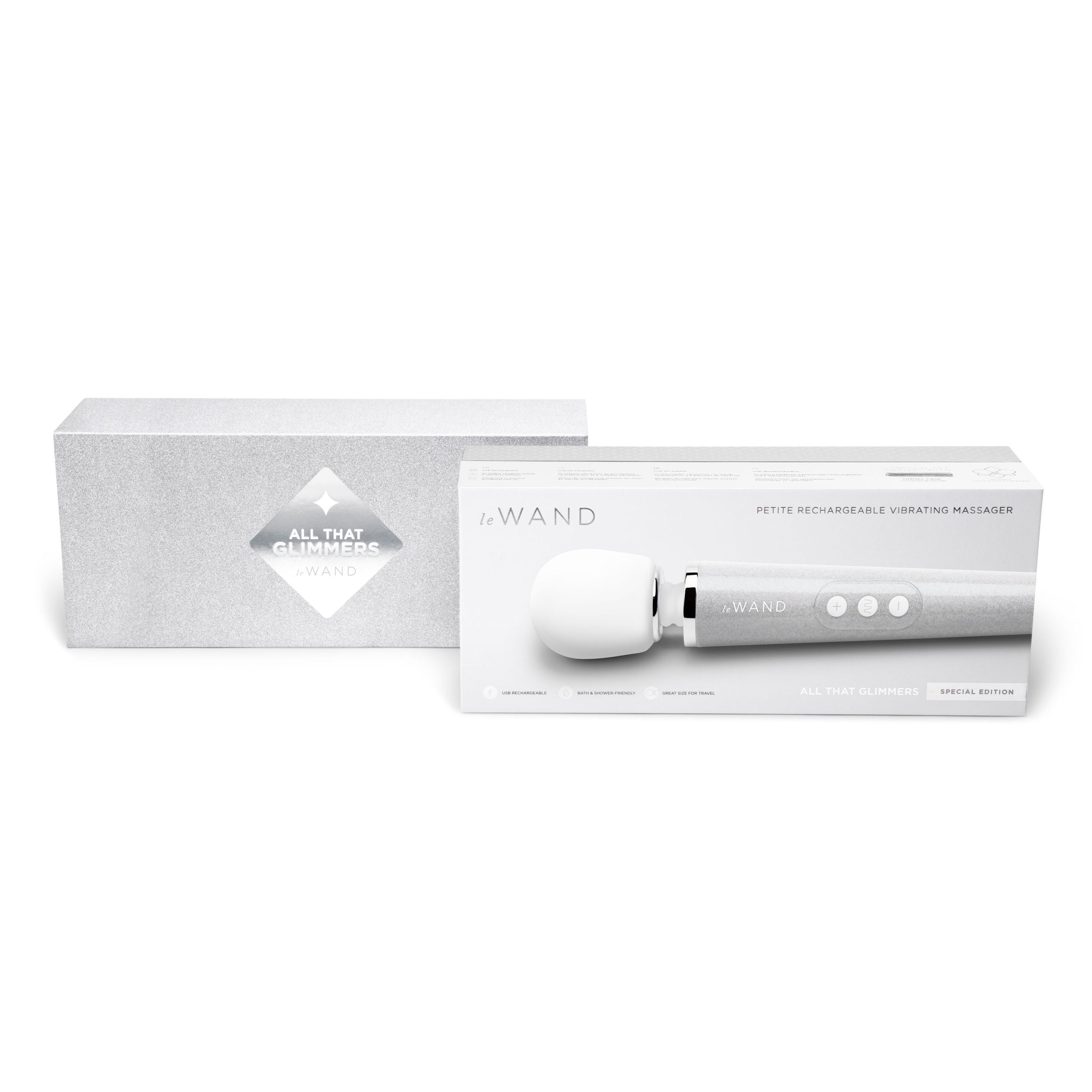 LE WAND – Petite All That Glimmers Wand Vibrator – Wit
