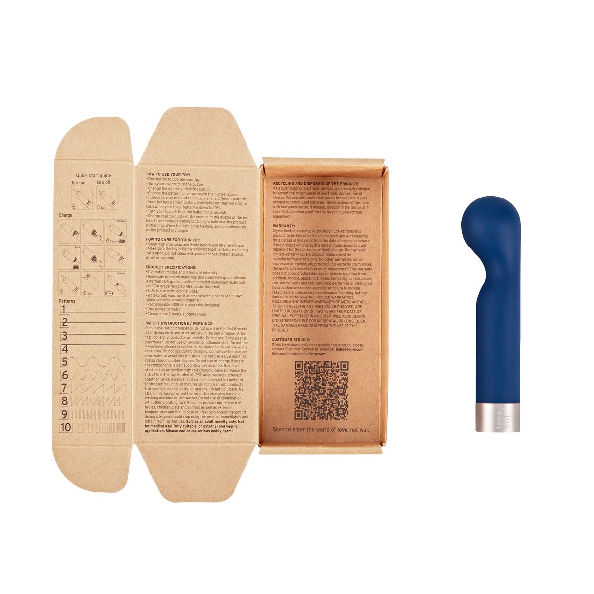 Love Not War – KAMA G-Spot Vibrator – Blauw