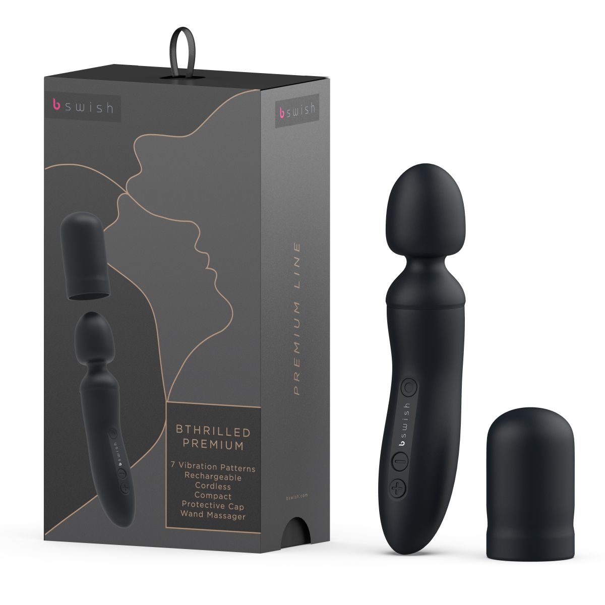 B Swish – BTHRILLED Premium Wand Vibrator – Zwart