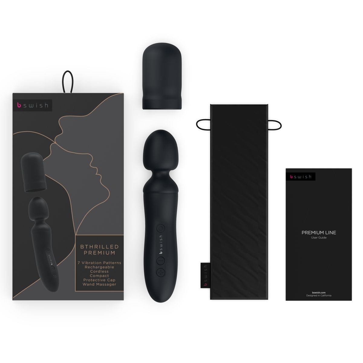 B Swish – BTHRILLED Premium Wand Vibrator – Zwart