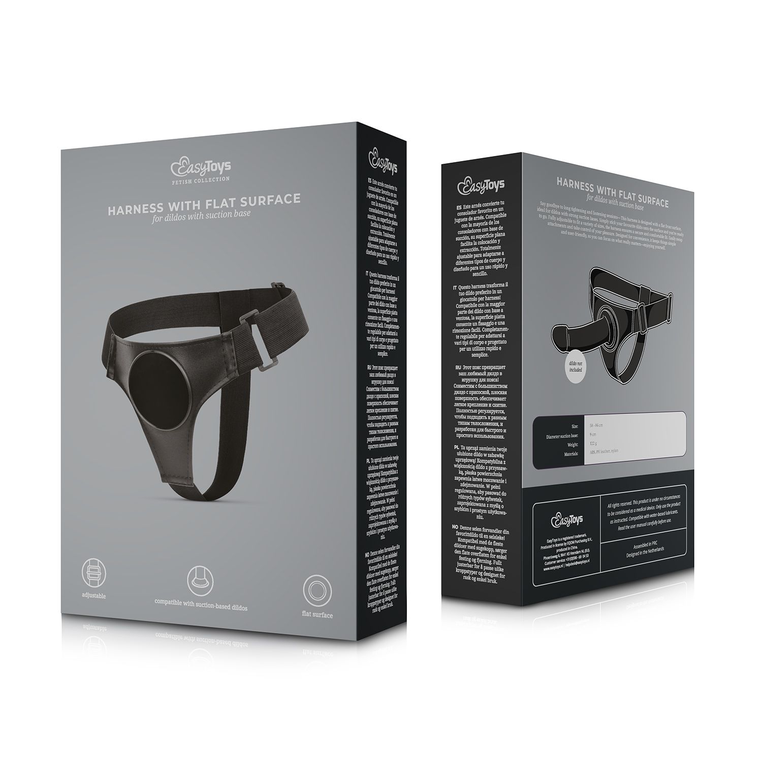 Fetish Collection – Harness Met Zuignap – Zwart