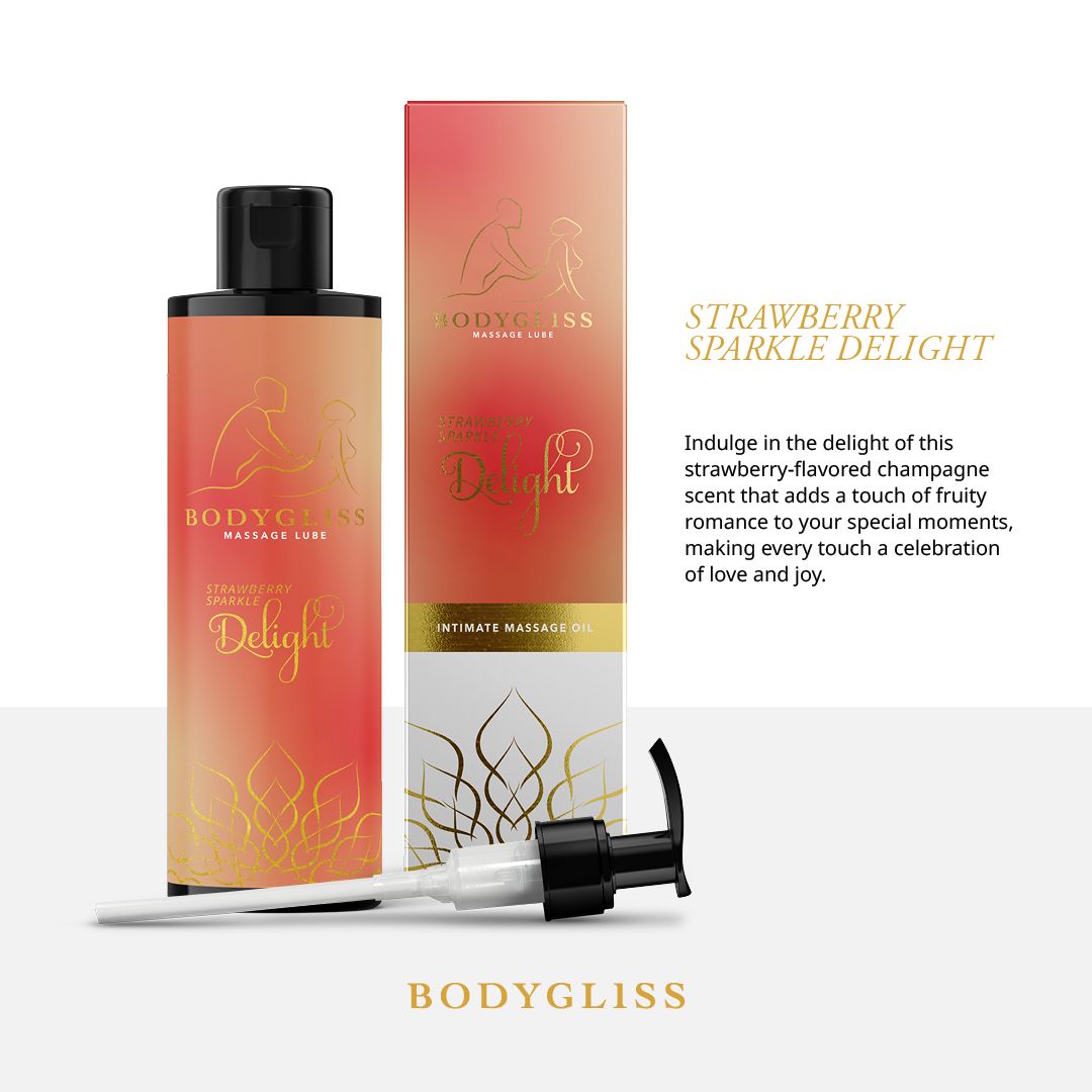BodyGliss - Massageolie en Glijmiddel in 1 Aardbei &amp; Champagne - 150 ml