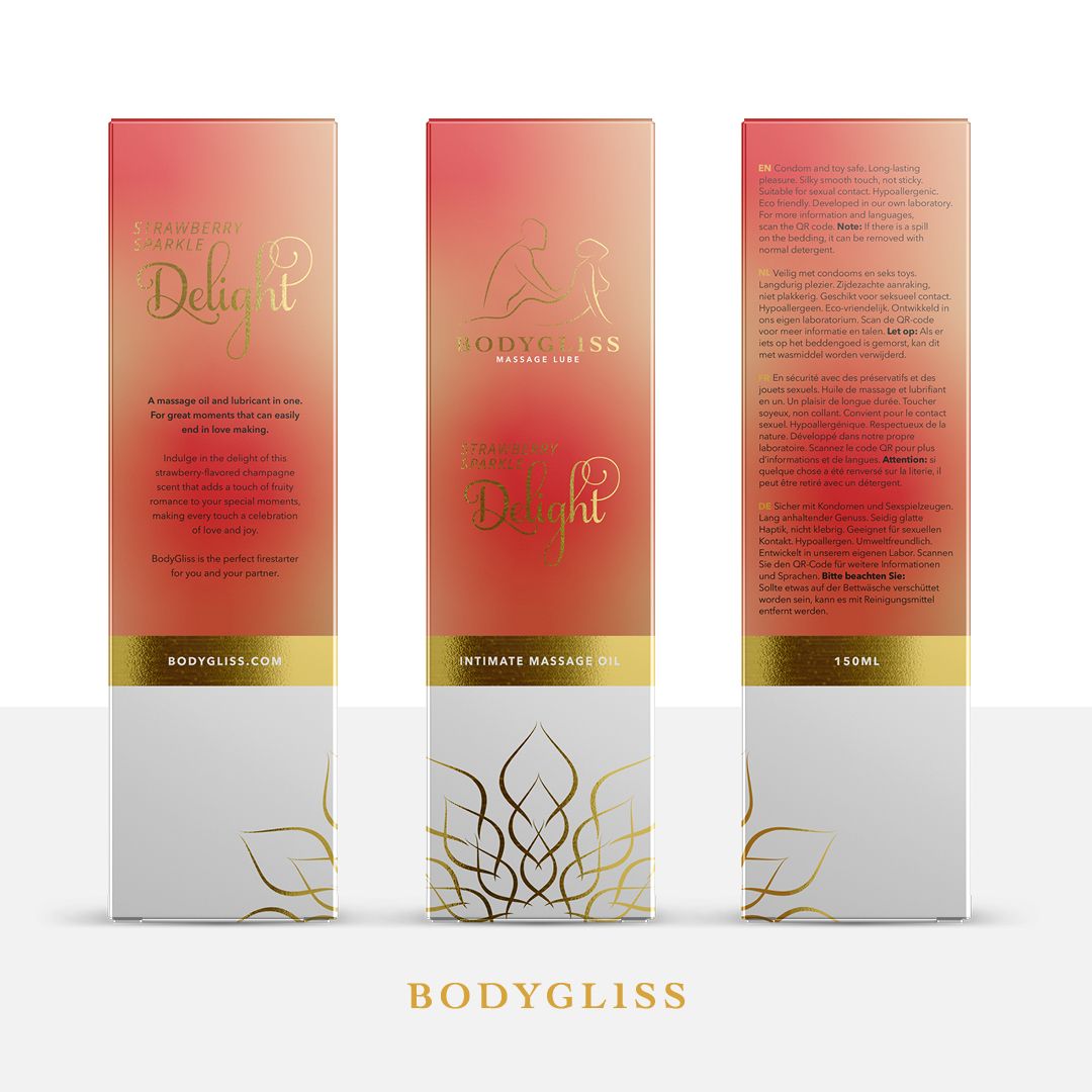 BodyGliss - Massageolie en Glijmiddel in 1 Aardbei &amp; Champagne - 150 ml
